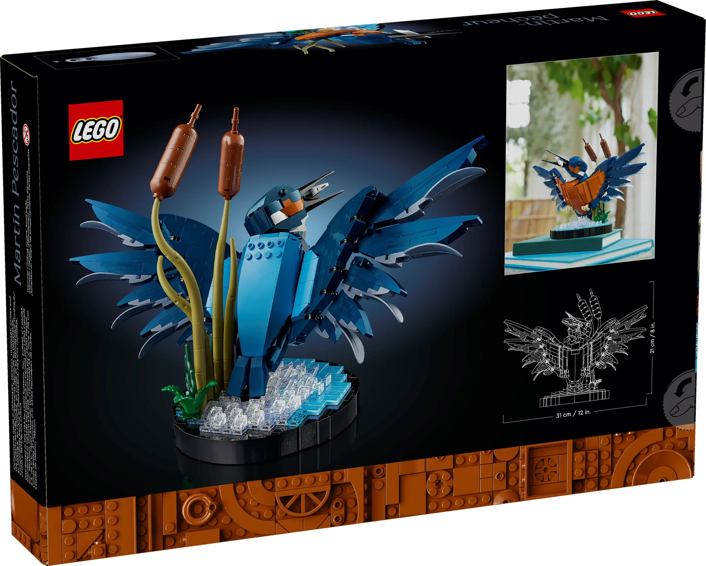 Cutia setului LEGO 10331 „Kingfisher”, cu modelul principal și o imagine de prezentare.