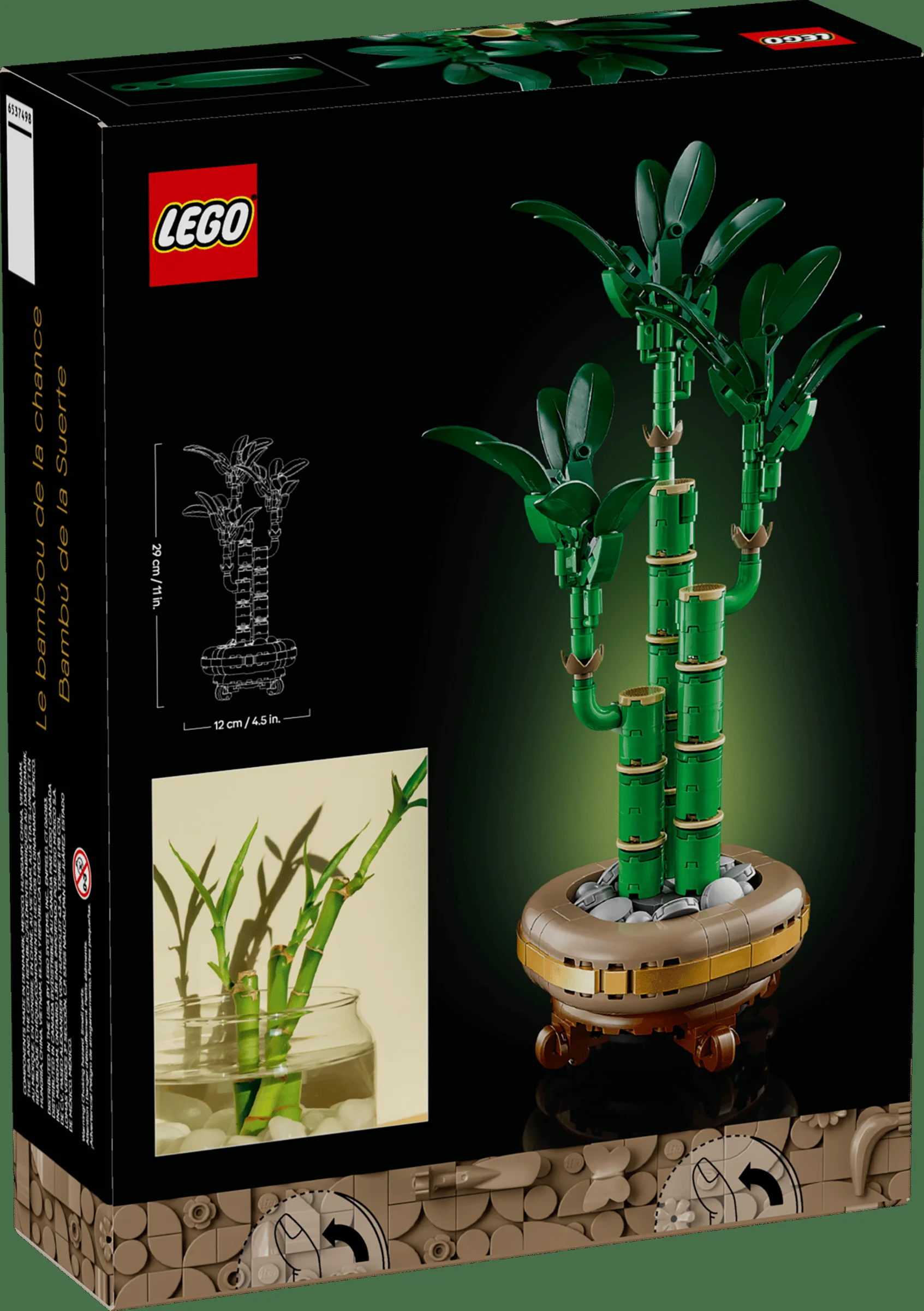Cutia setului LEGO 10344 Lucky Bamboo, cu o imagine detaliată a modelului.