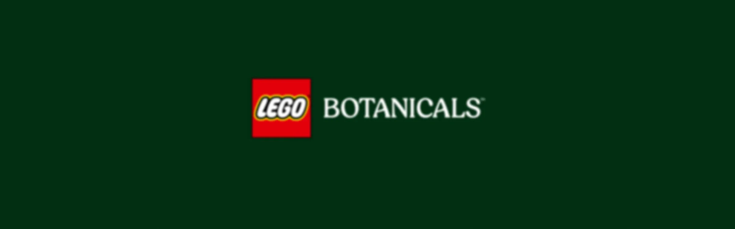 Logo LEGO Botanicals pe fundal verde închis.