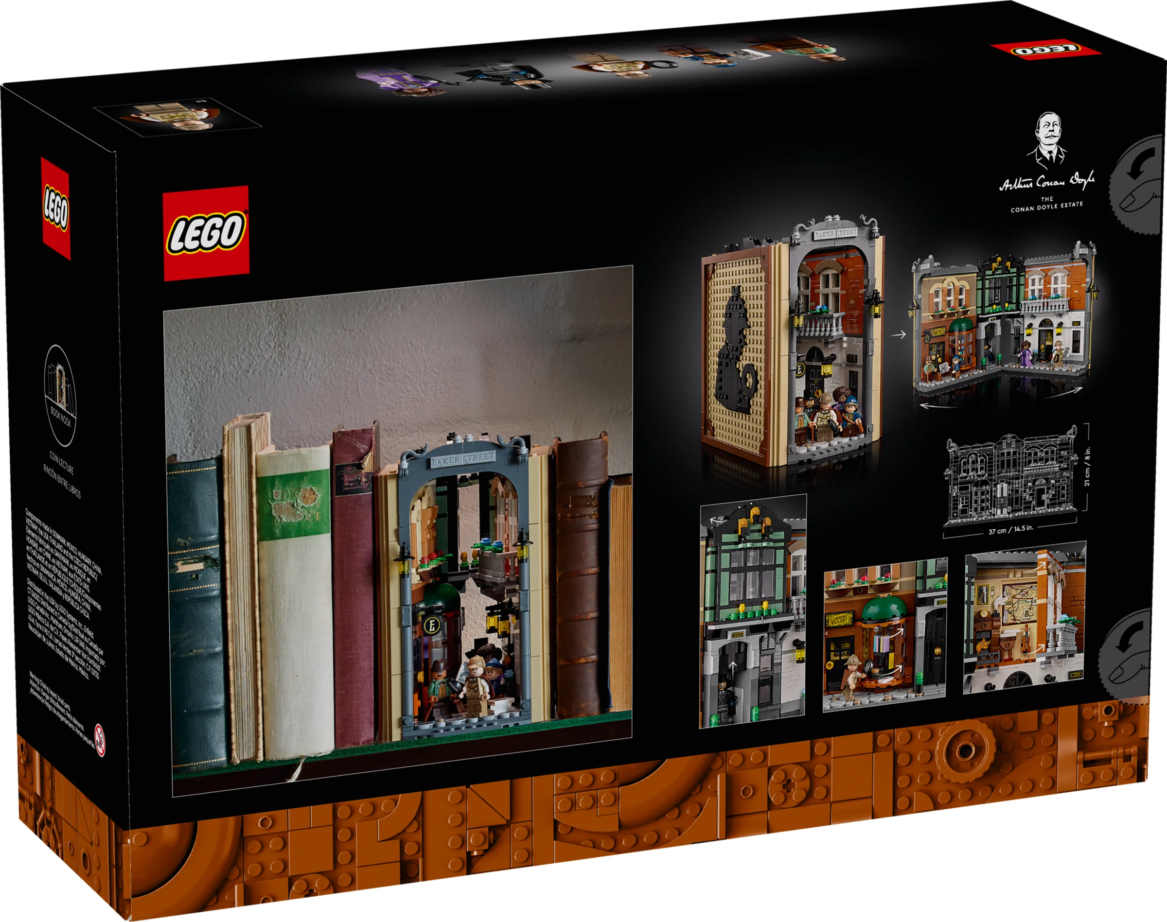 Imagine cu spatele cutiei LEGO 10351, prezentând modelul asamblat și funcțiile detaliate.