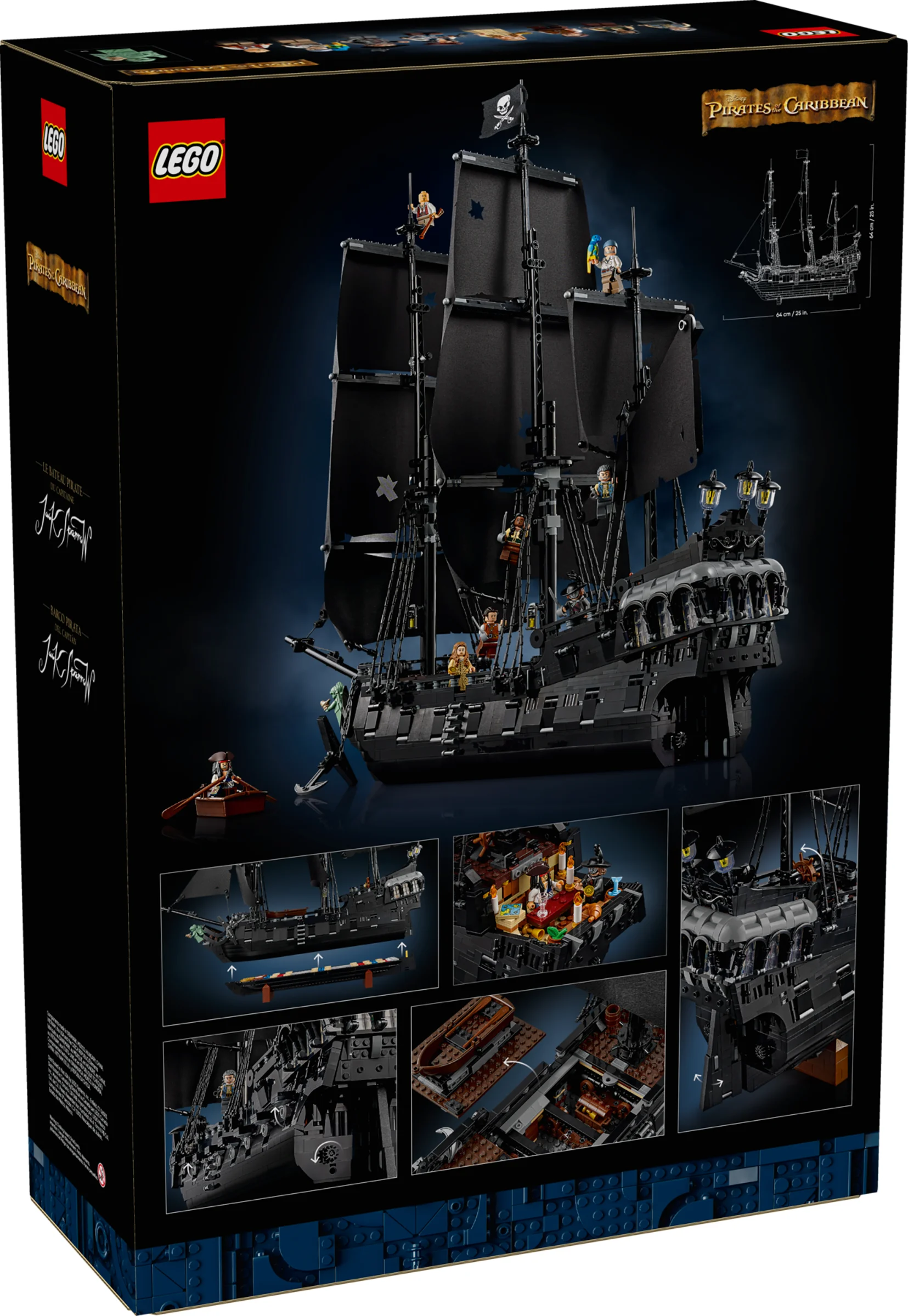Imaginea prezintă cutia setului LEGO 10365, „Nava piraților a căpitanului Jack Sparrow”.
