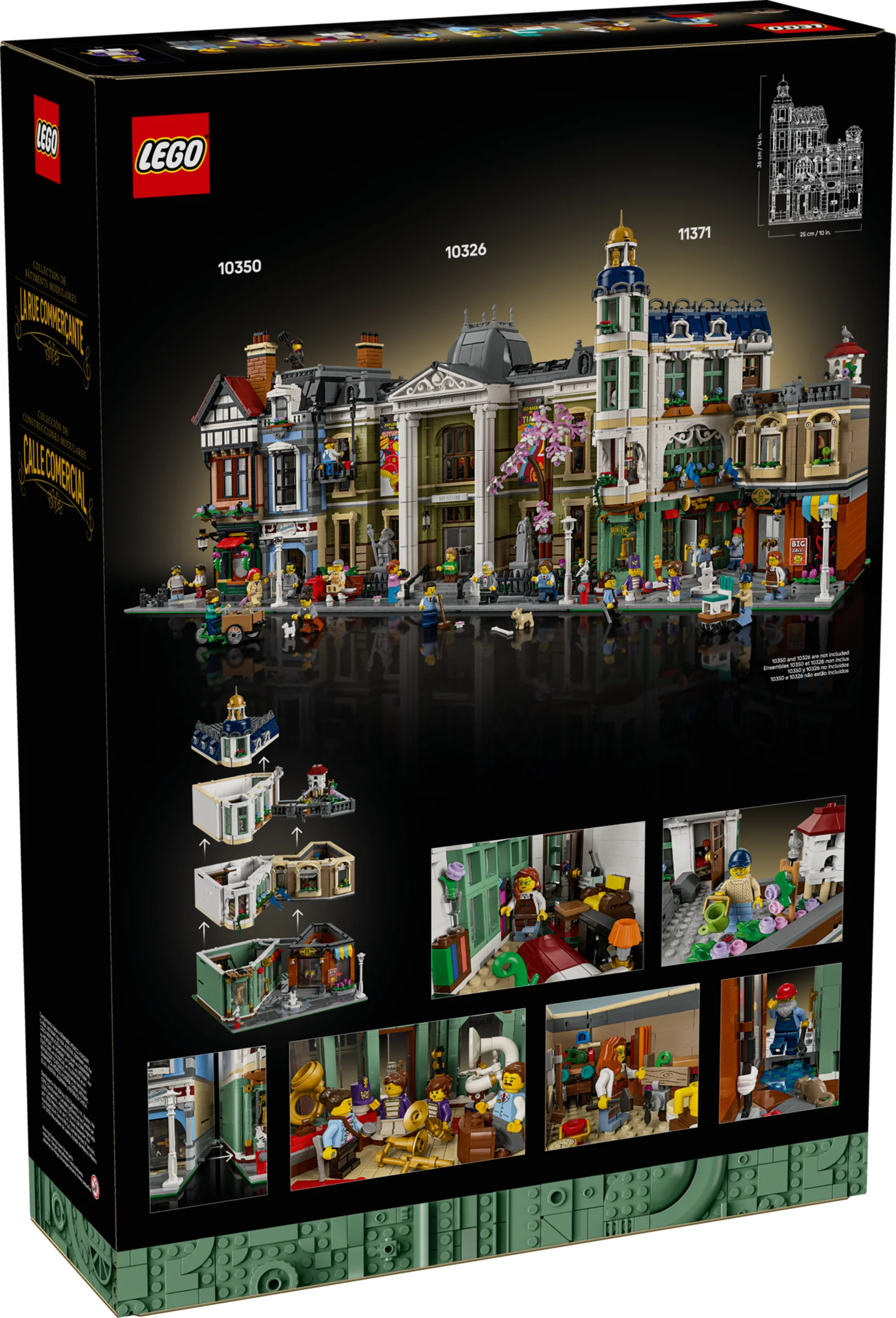 Imagine cu spatele cutiei setului LEGO 11371, prezentând modelul asamblat și detaliile interioare.