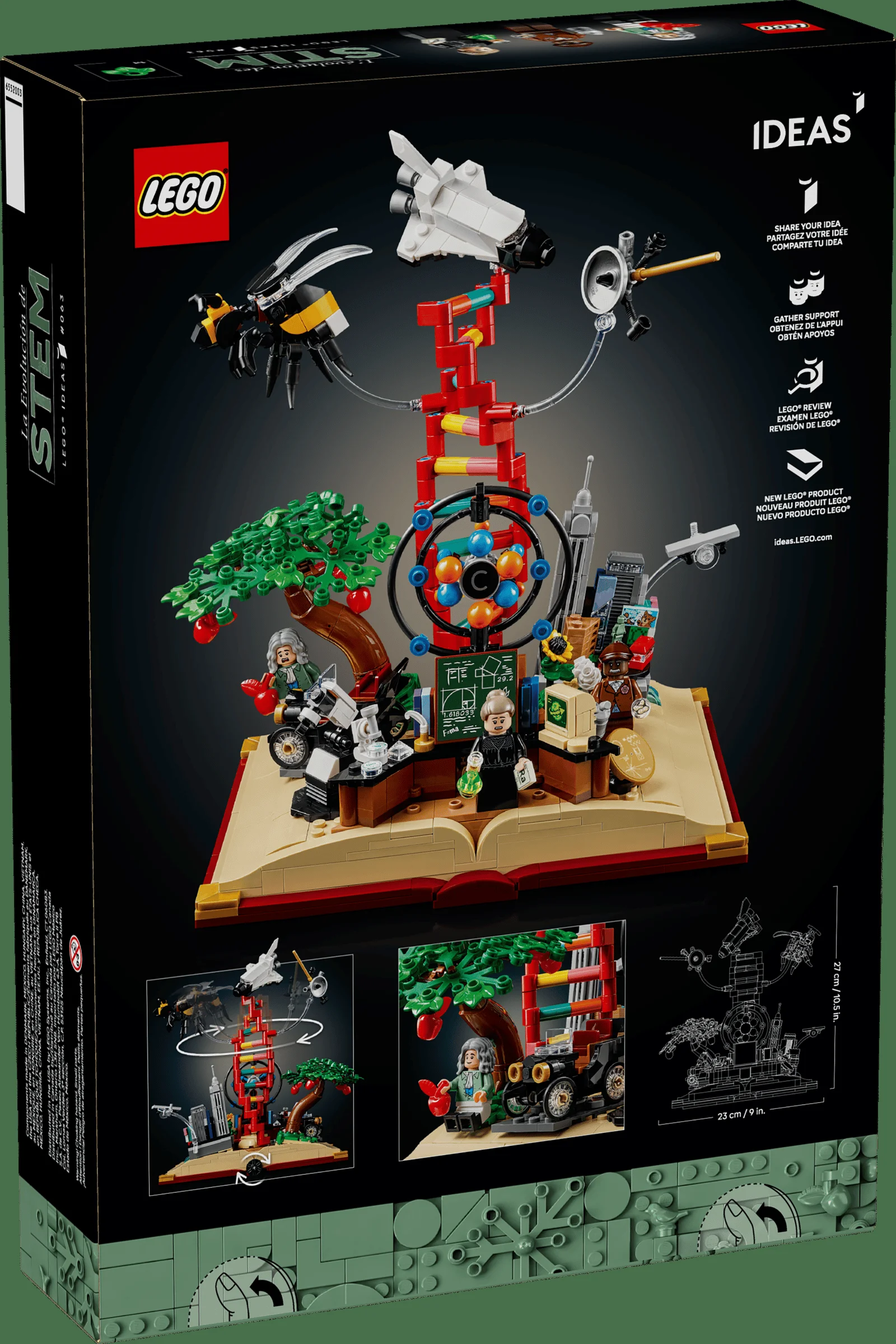 Imagine cu spatele cutiei LEGO Ideas 21355, 