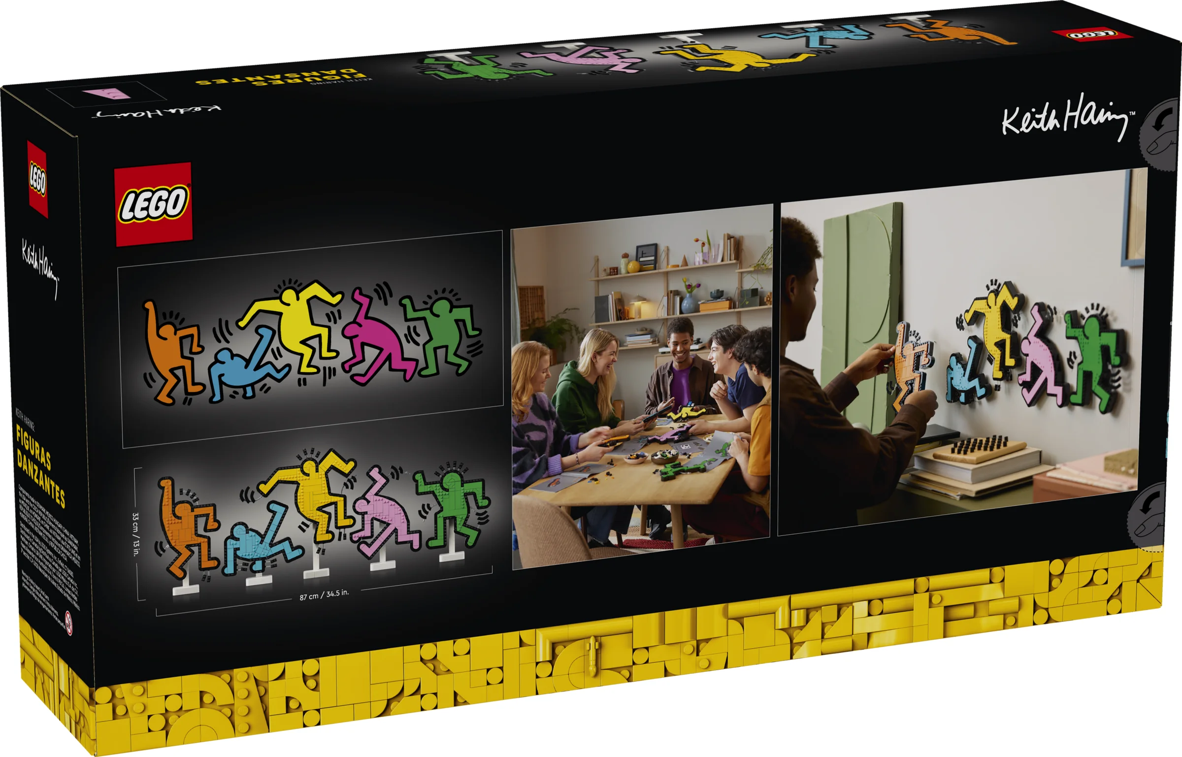 Cutia LEGO 31216 prezintă modelele Keith Haring și o scenă de construire în grup.