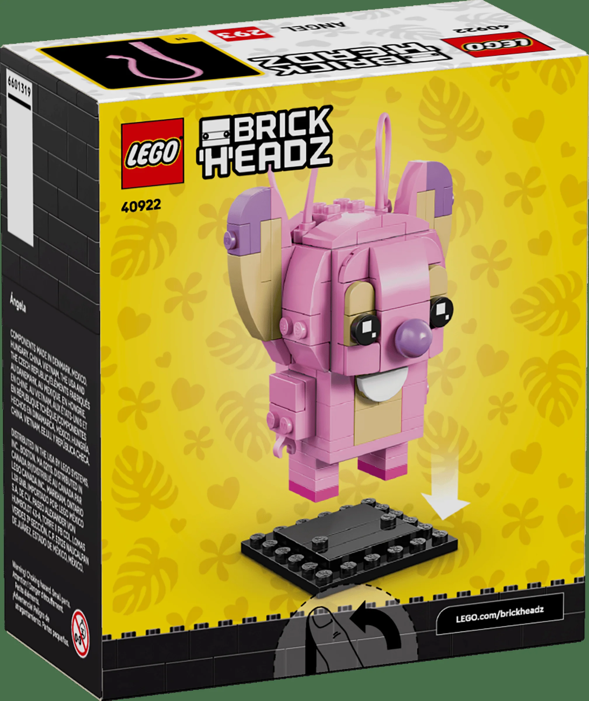 Cutia LEGO BrickHeadz 40922 Angel, cu modelul construit și detaliile ambalajului. Produsul este nou și sigilat.