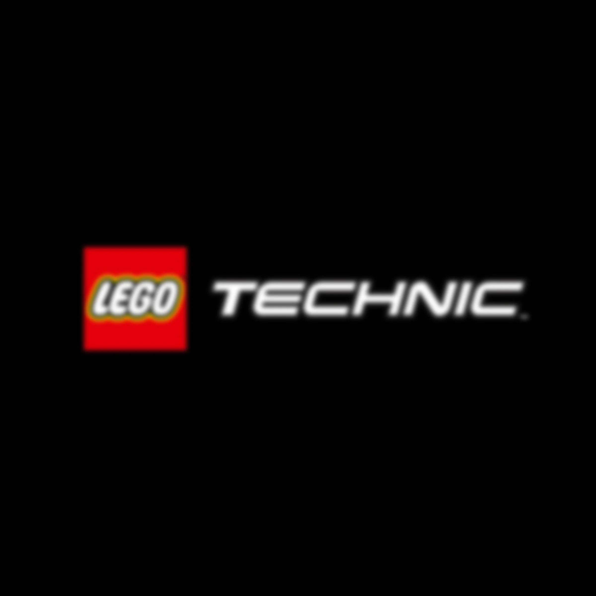 Logo-ul LEGO Technic pe un fundal negru. Simplu și concis.