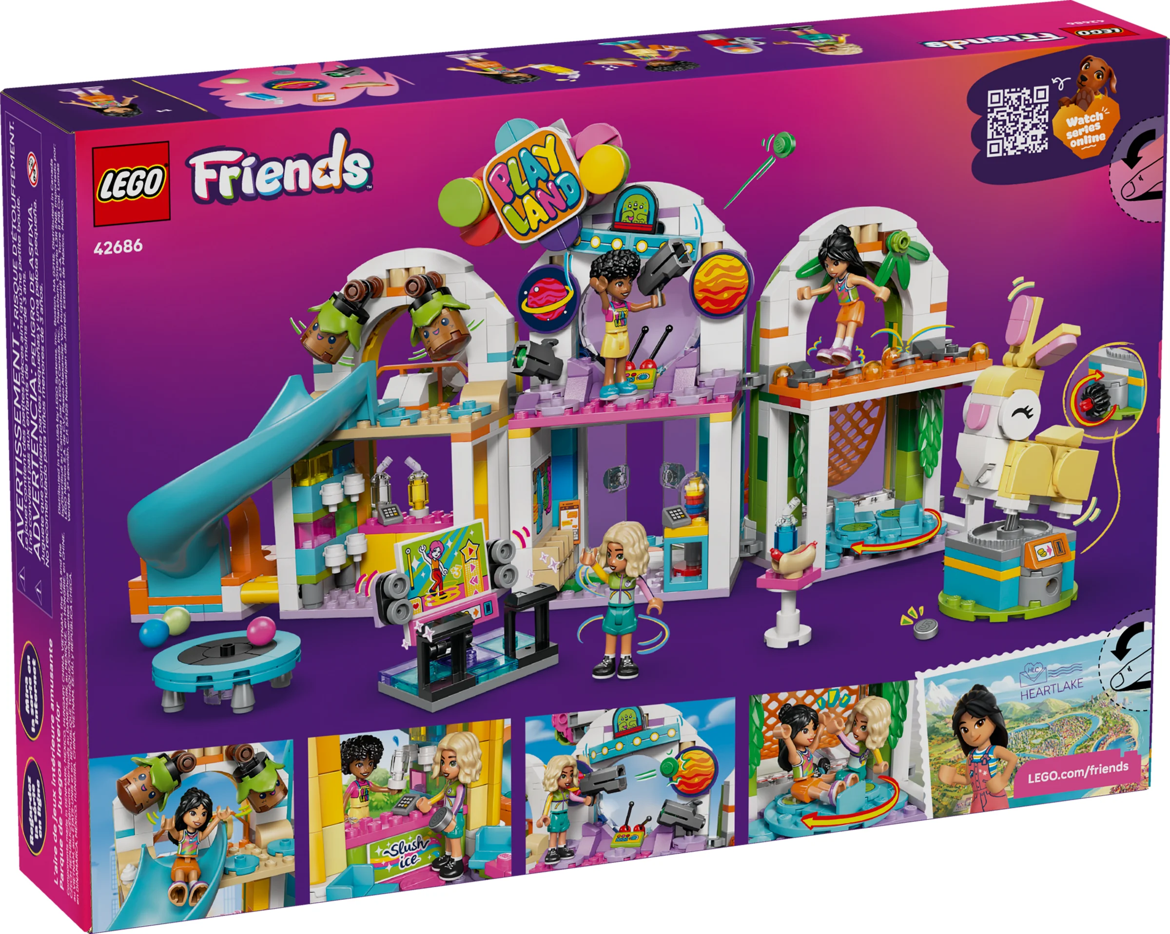 Cutia setului LEGO Friends 42686, cu imaginea parcului de joacă interior.