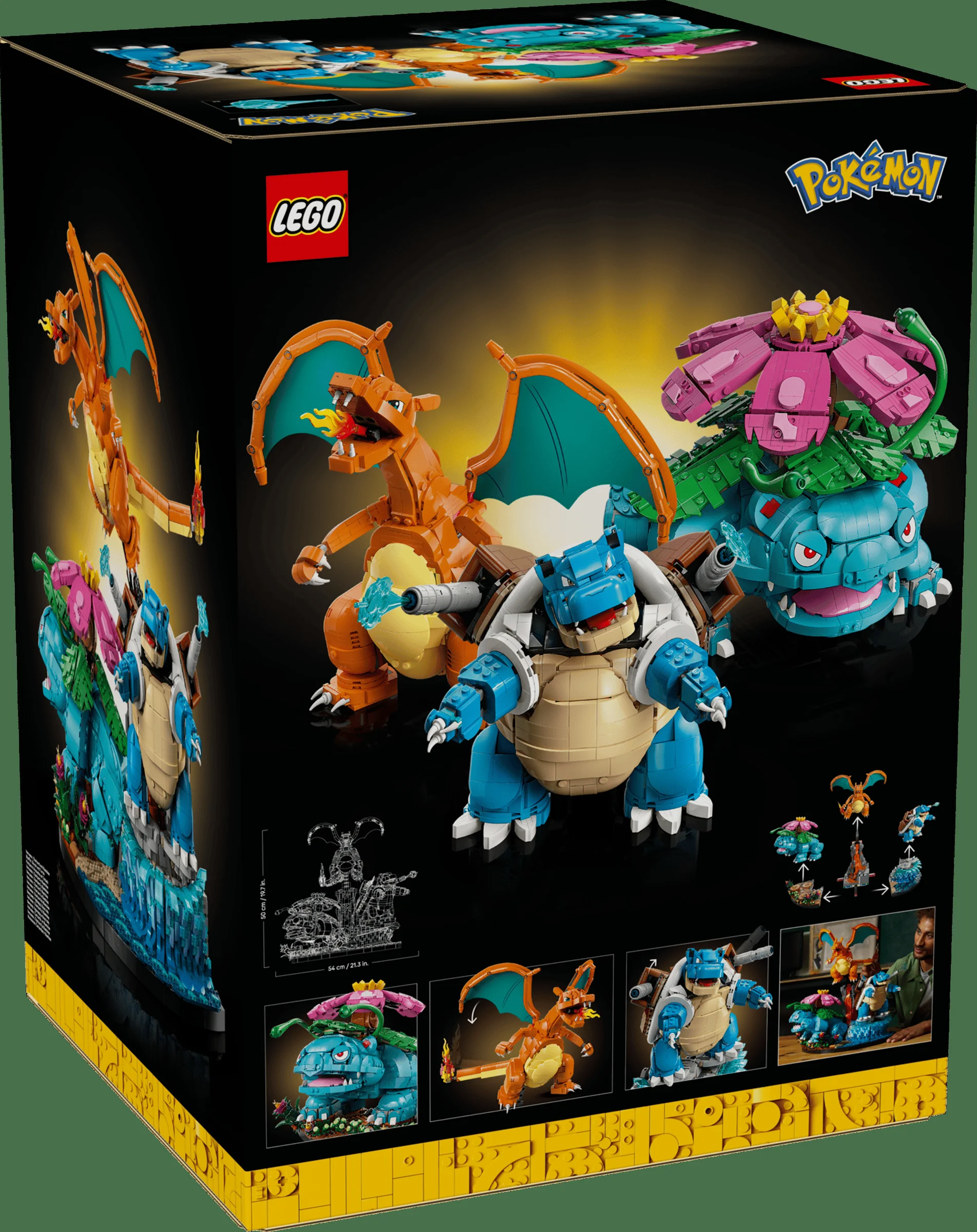 Cutie LEGO cu Venusaur, Charizard și Blastoise. Construcții detaliate Pokémon.