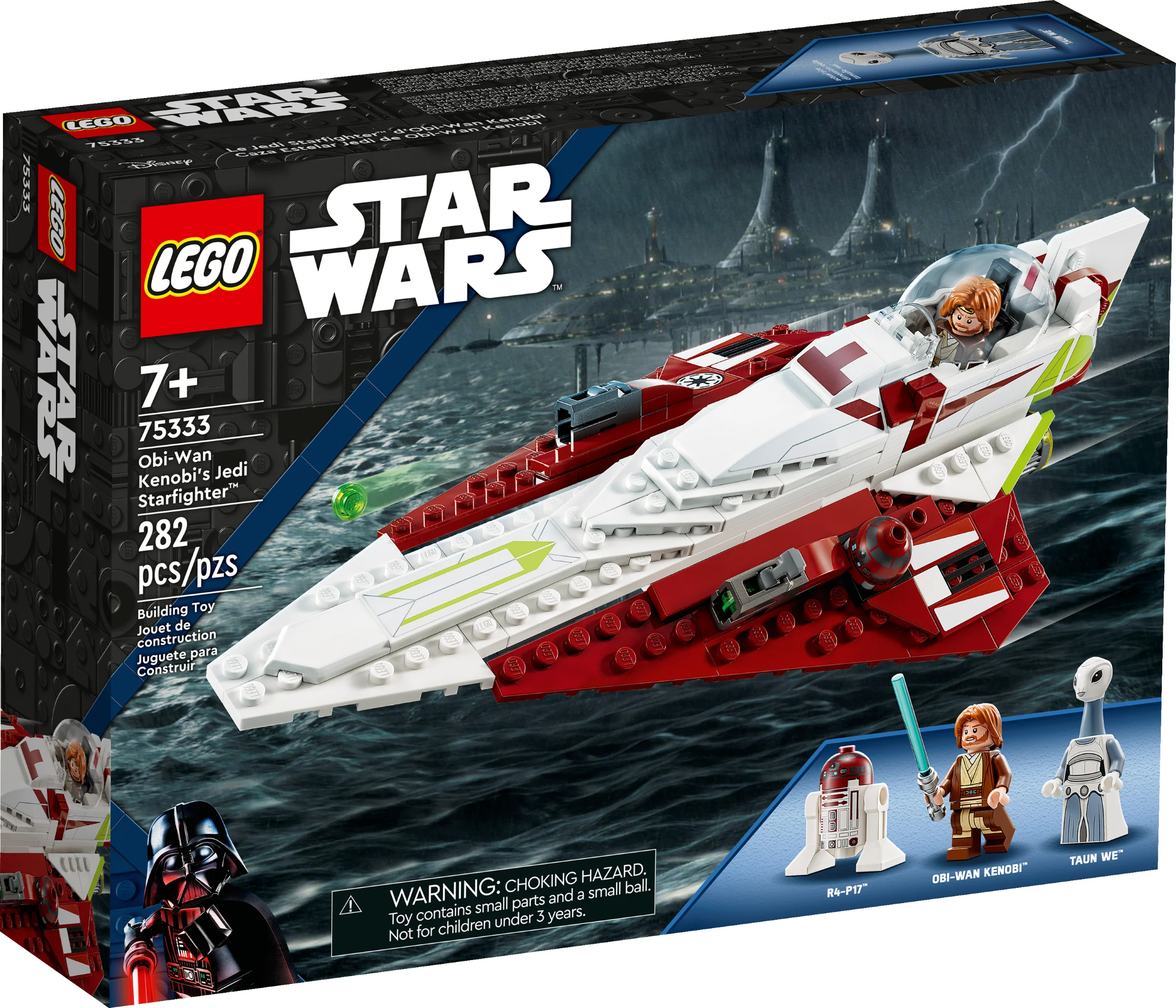Cutia setului LEGO 75333, cu nava spațială și minifigurinele. Imagine de produs detaliată.