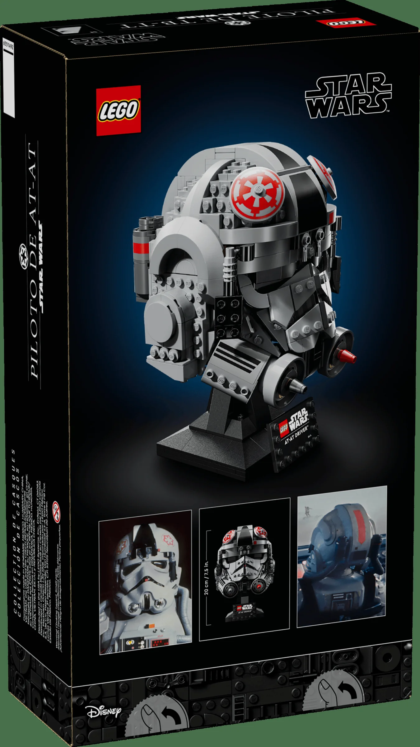 Cutia setului LEGO Star Wars 75429, ce prezintă casca pilotului AT-AT. Un cadou perfect pentru fanii Star Wars.