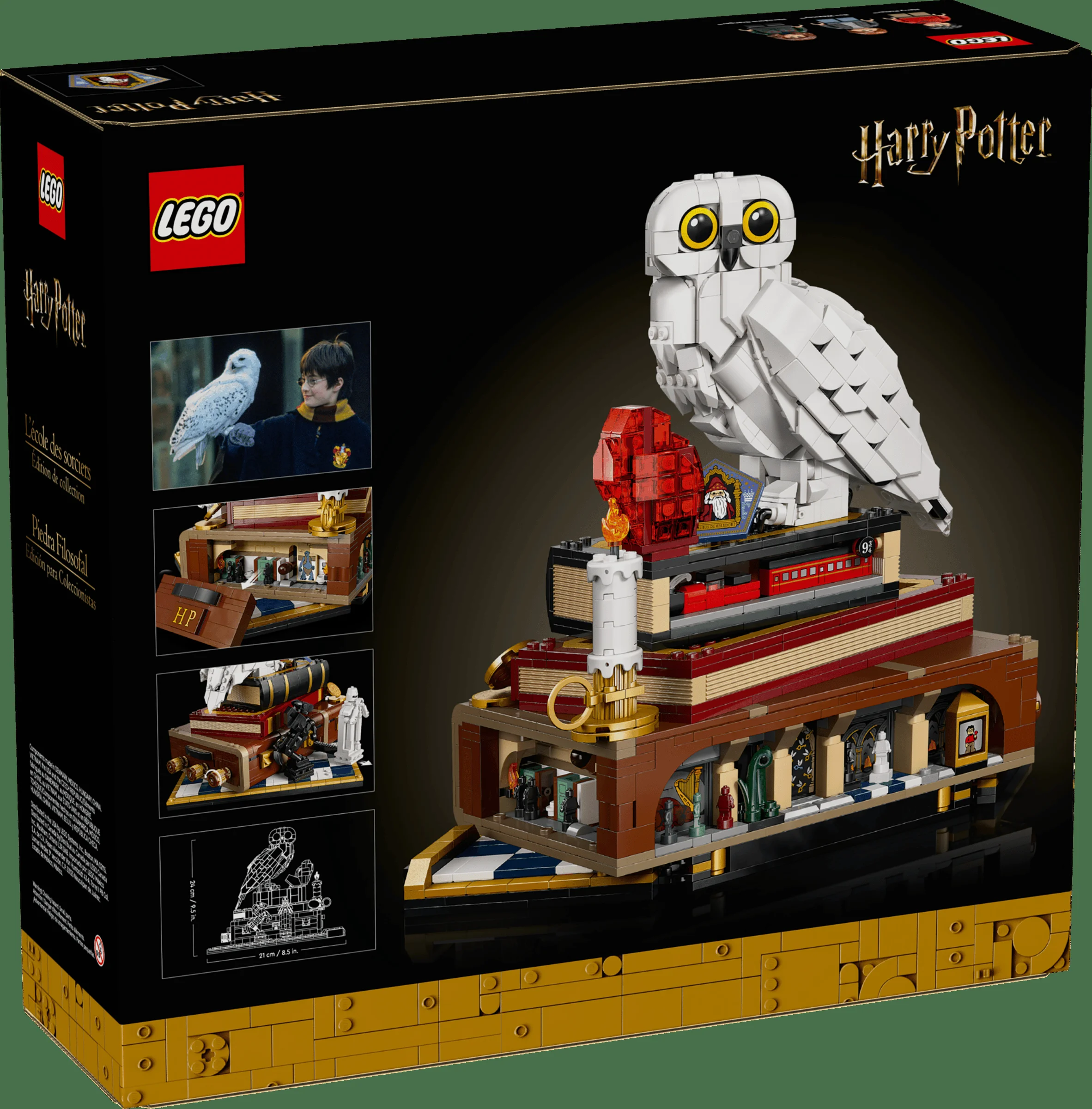 Cutia setului LEGO Harry Potter 76466, cu detalii despre modelul finalizat și funcții.