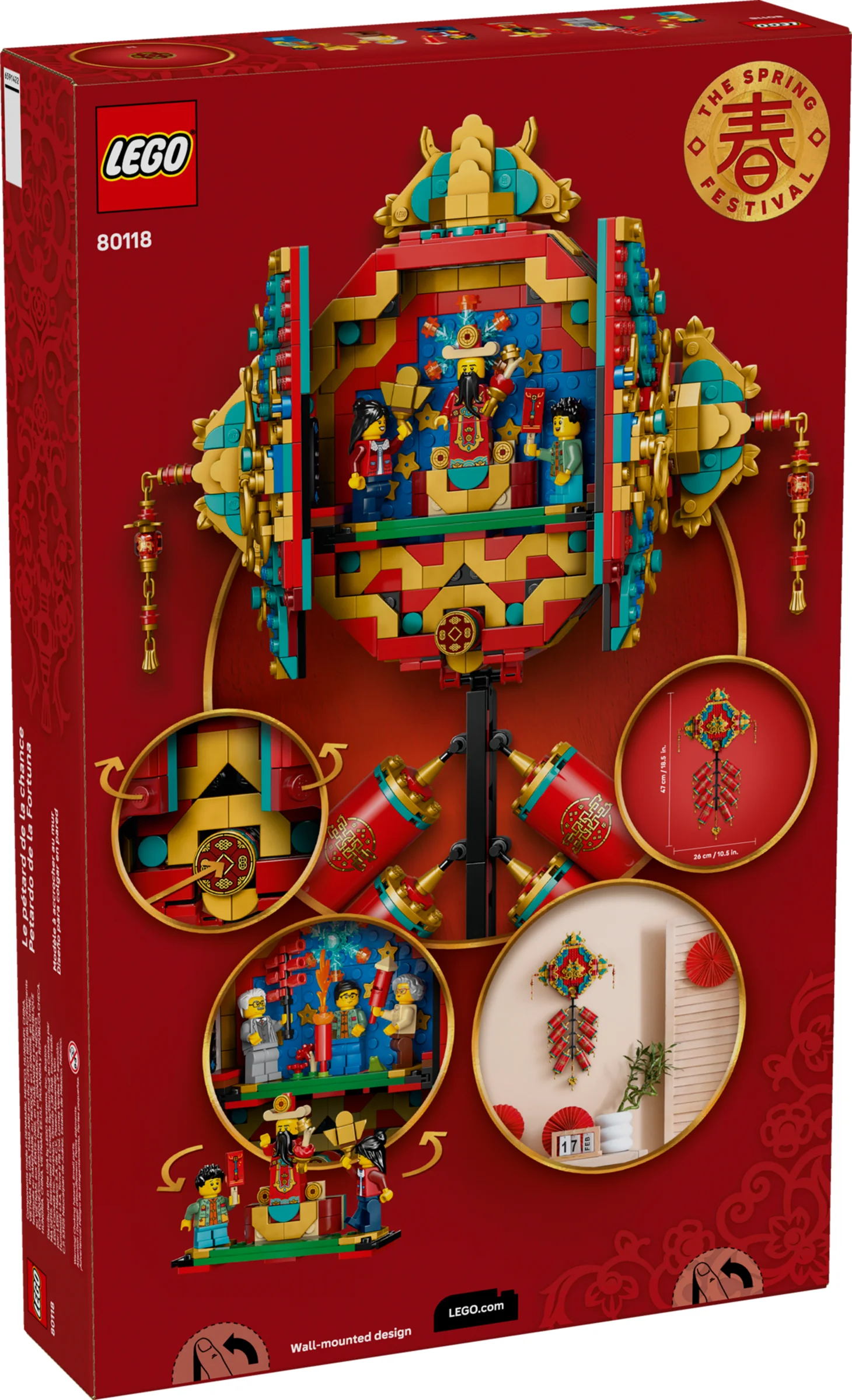 Cutia setului LEGO 80118 Fortune Firecracker, cu detalii și minifigurine prezentate.