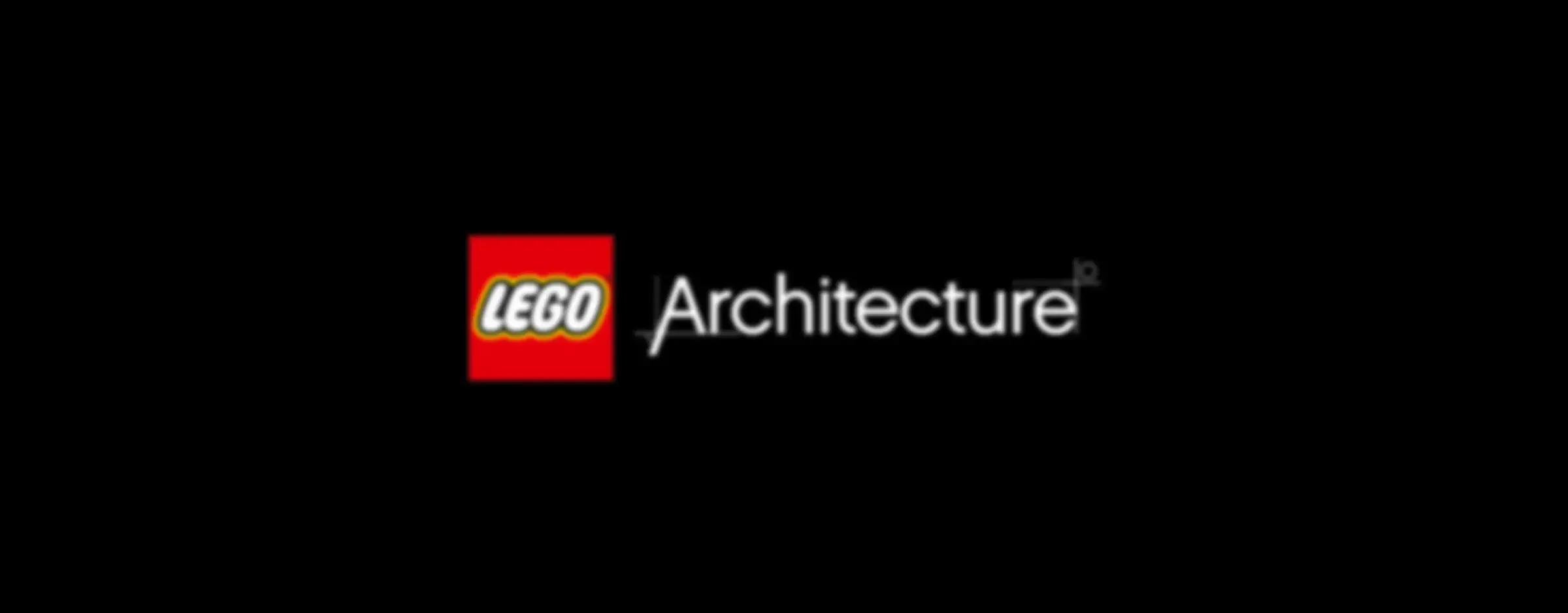 Sigla LEGO Architecture, cu logo-ul LEGO roșu și textul 