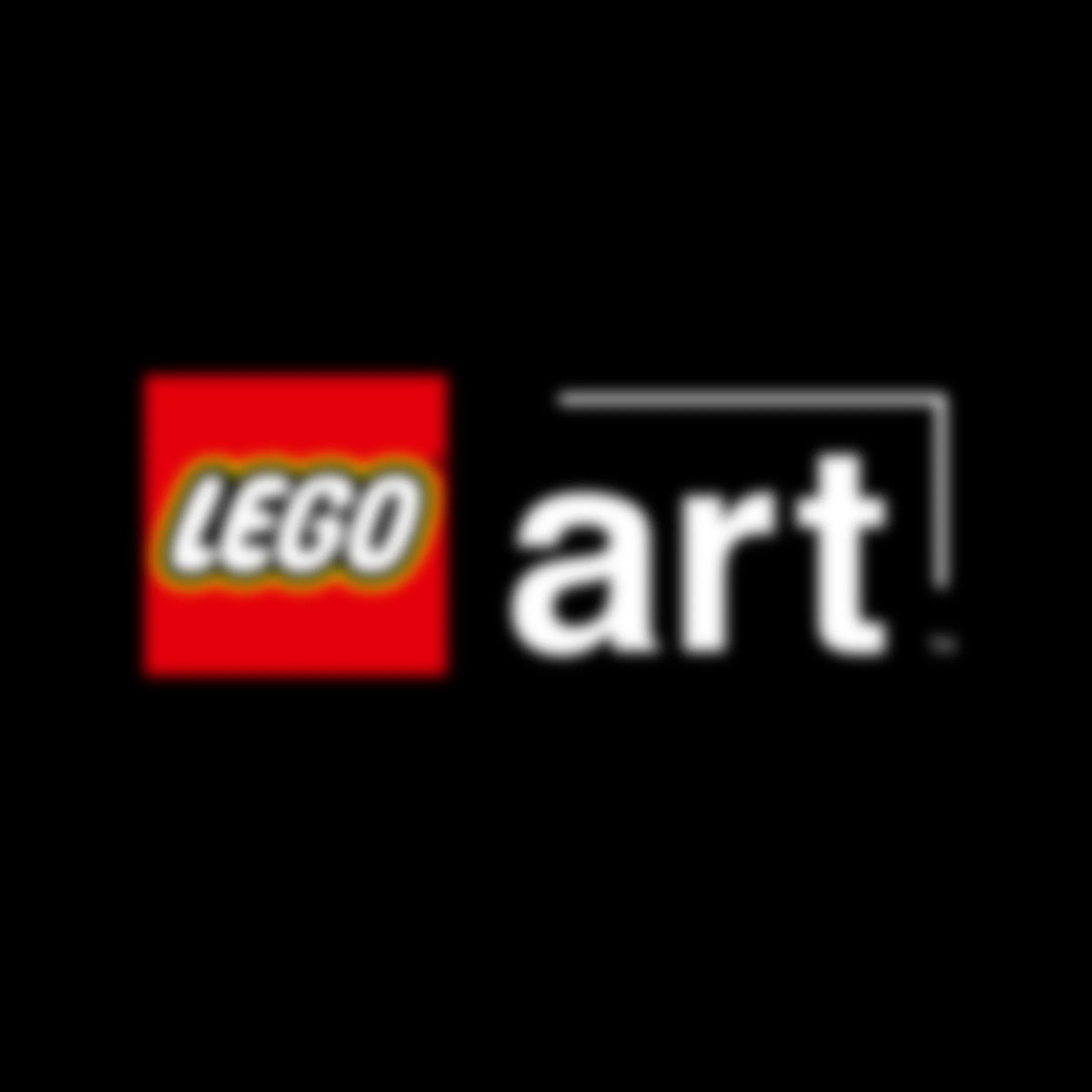 Logo-ul LEGO Art afișat pe un fundal negru. Simplu și concis.