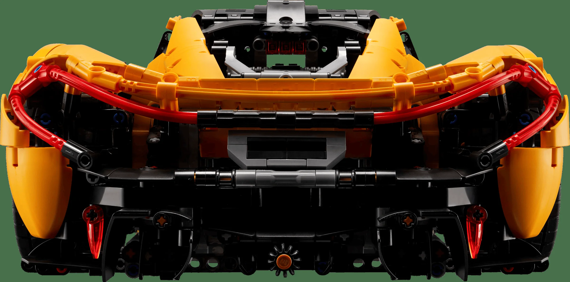 Vedere detaliată a spatelui modelului McLaren P1, cu accent pe elementele Technic.
