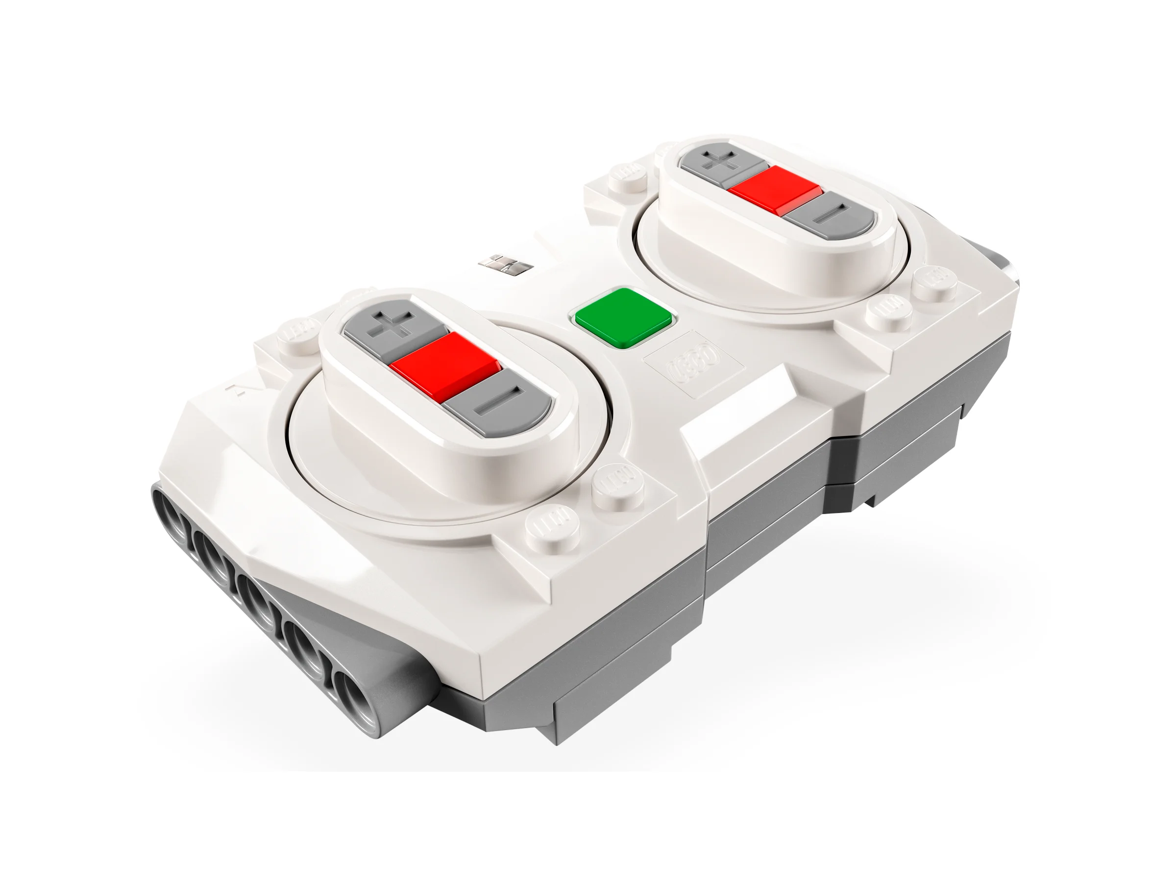 Telecomandă pentru trenul de pasageri LEGO 60337. Butoane roșii, gri și verde.