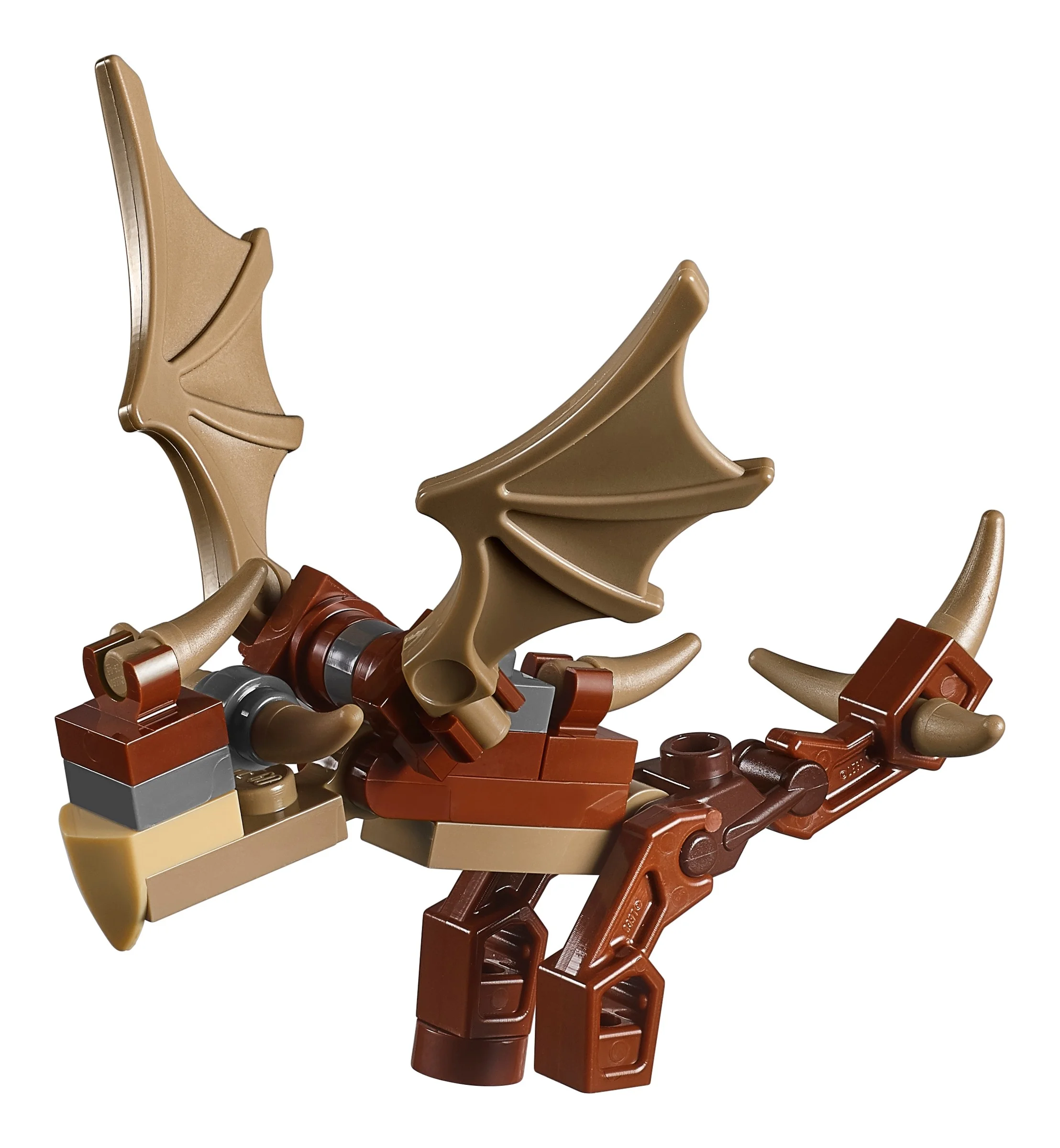 Dragonul maro construibil din setul Hogwarts Castle LEGO.
