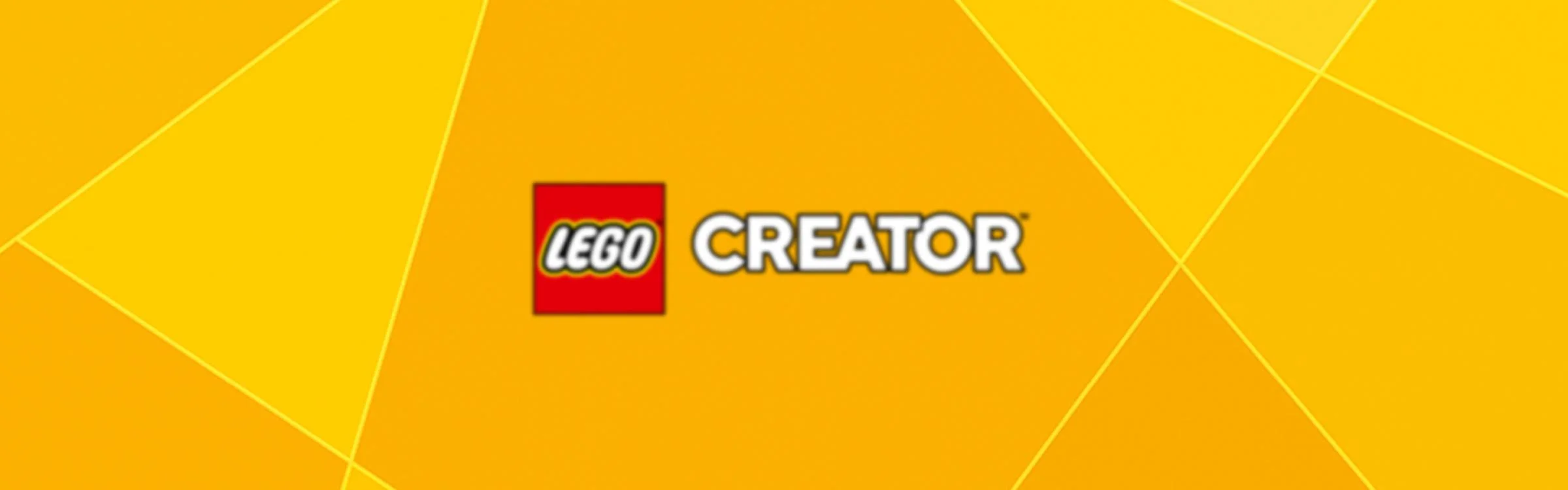 Logo LEGO Creator pe fundal galben. Imagine generică a brandului.