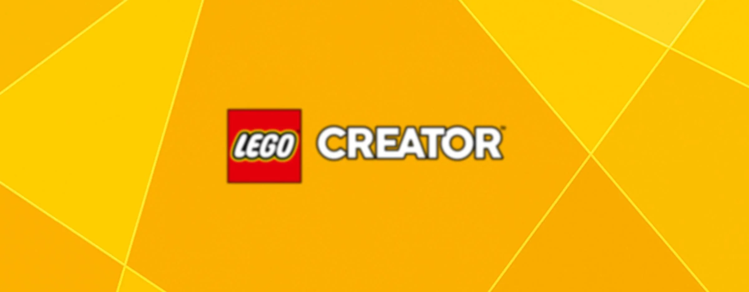 Logo-ul LEGO Creator pe un fundal galben, indicând apartenența setului la această temă.
