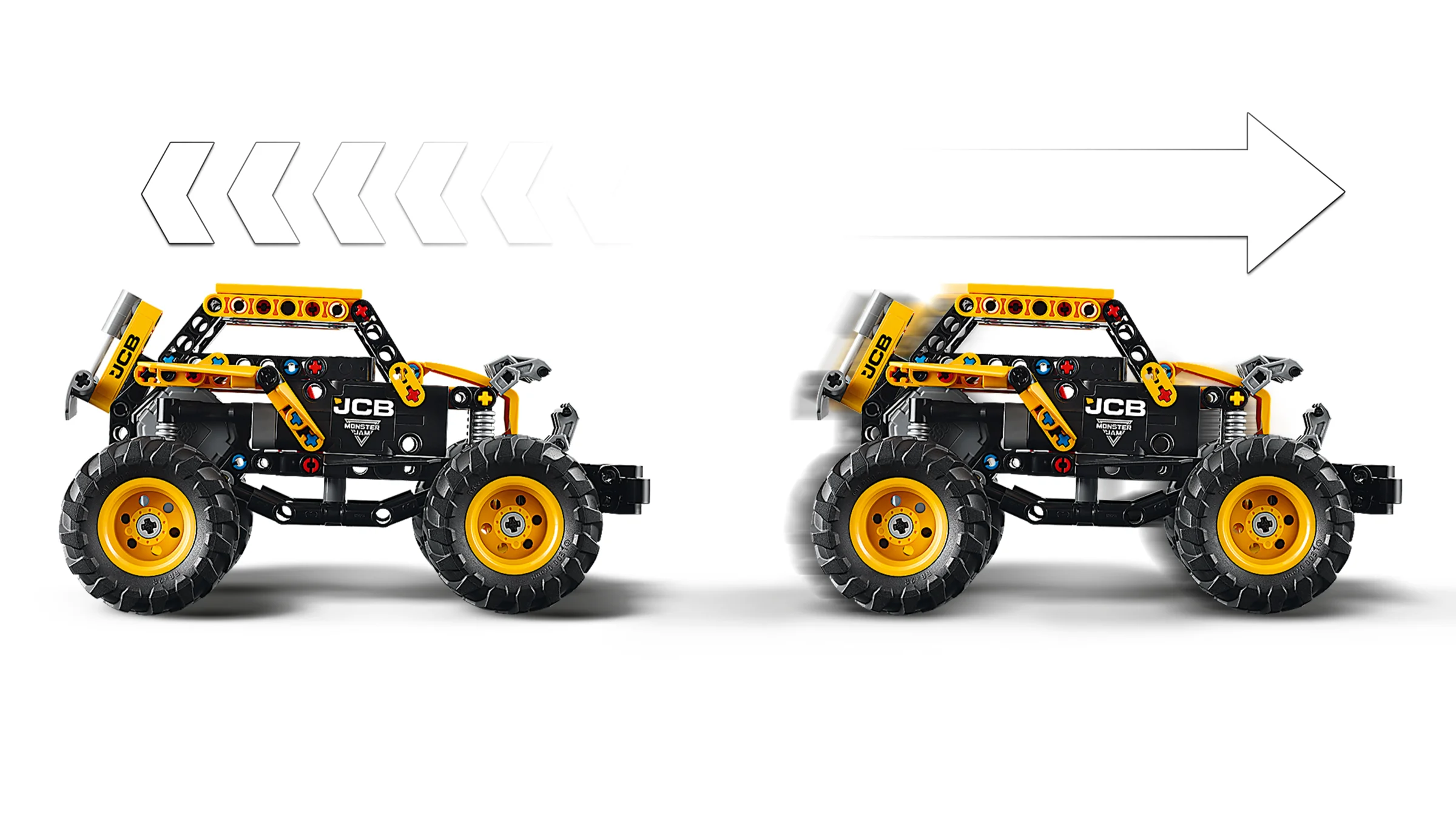 Demonstrație cu mașina Monster Jam DIGatron 42199, funcție pull-back prezentată.