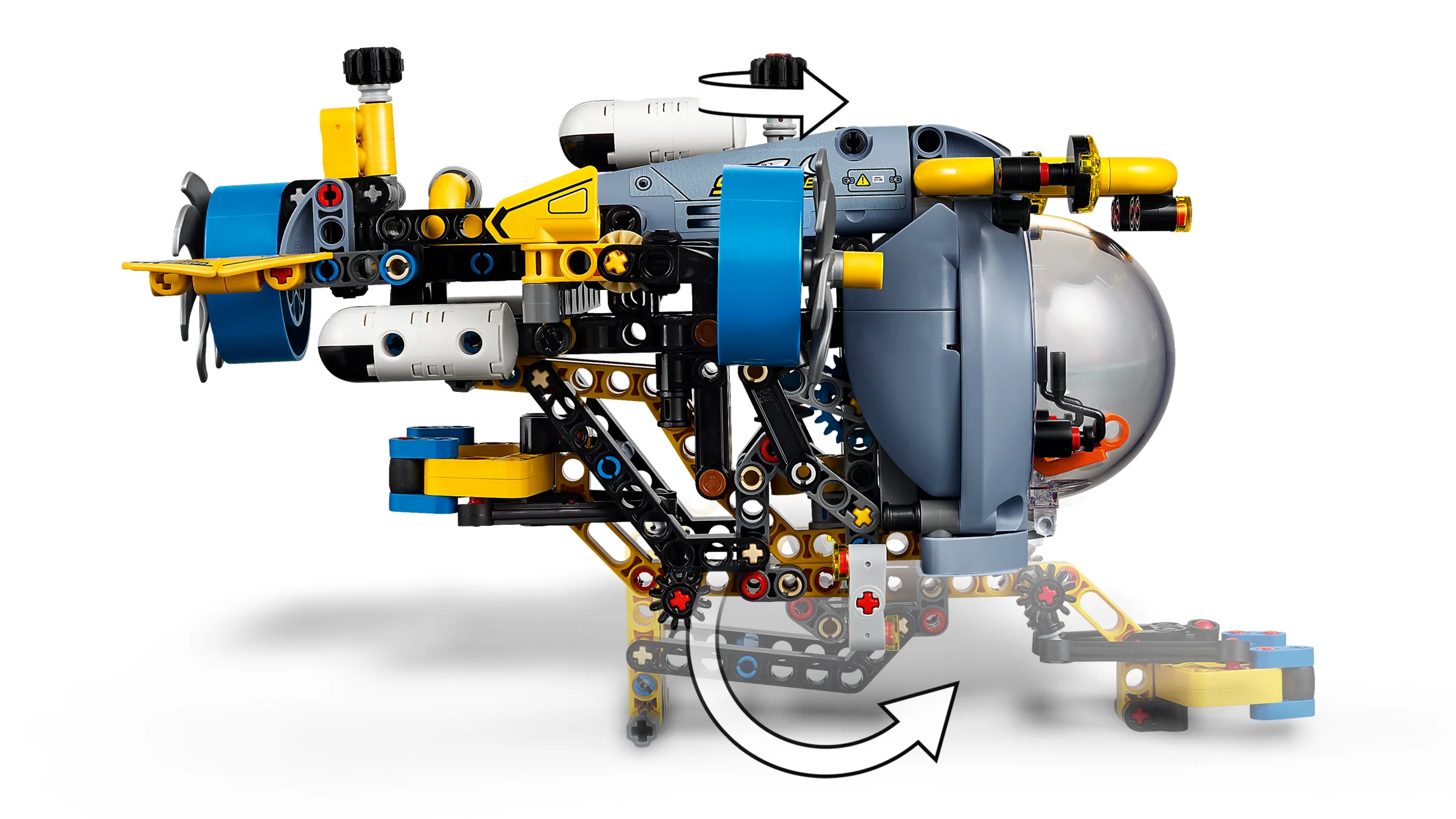 Submarinul de cercetare abisală Technic, cu funcții interactive, ideal pentru explorări subacvatice.