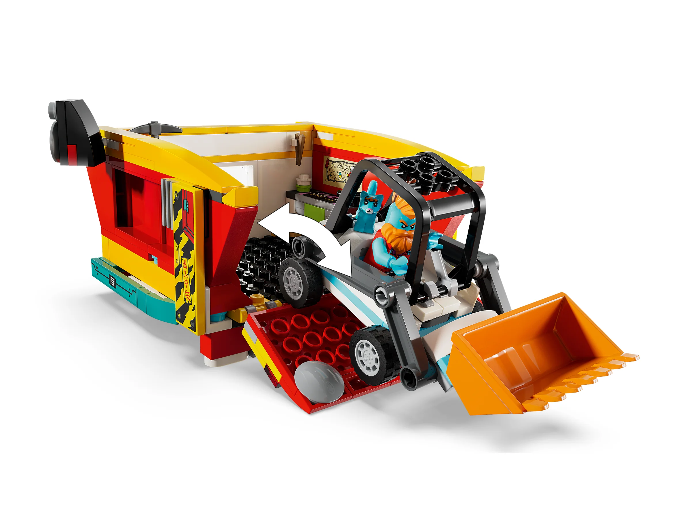 Imagine cu camionul Monkie Kid cu funcție de încărcare. Funcționalitate interactivă.