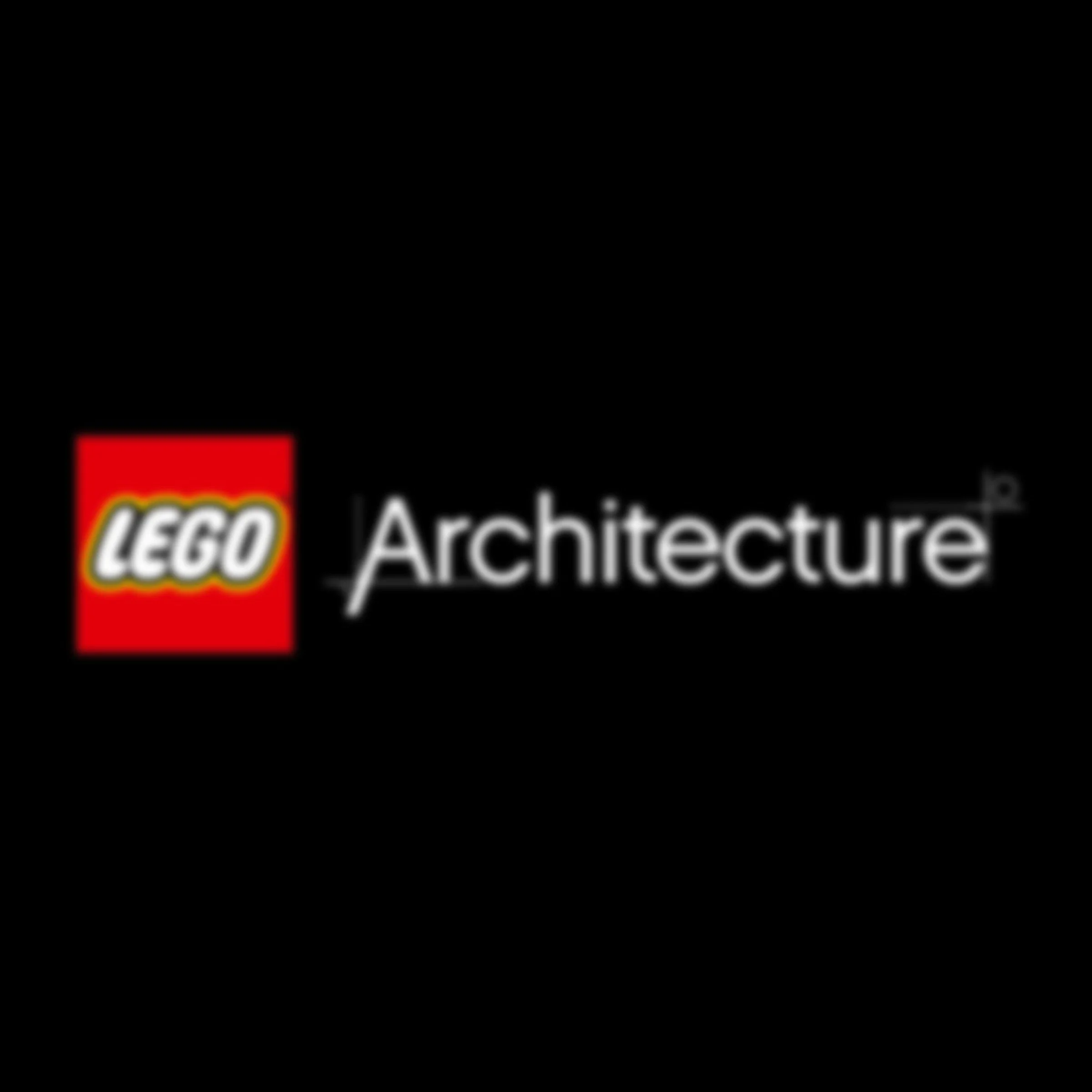 Logo LEGO Architecture pe fundal negru. Design simplu și elegant.