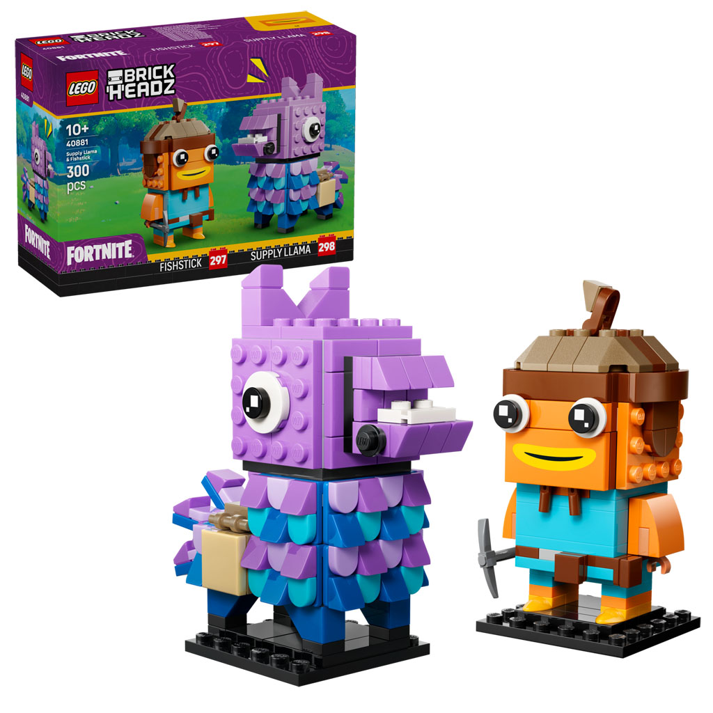 LEGO lansează noul set BrickHeadz Fortnite Supply Llama & Fishstick Figures (40881)