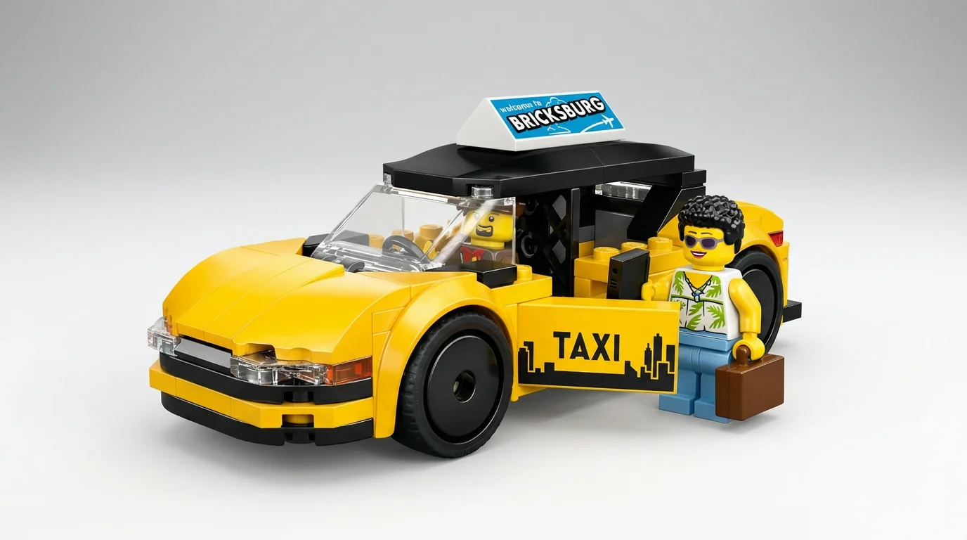 LEGO 60487 City Taxi galben - setul complet construit