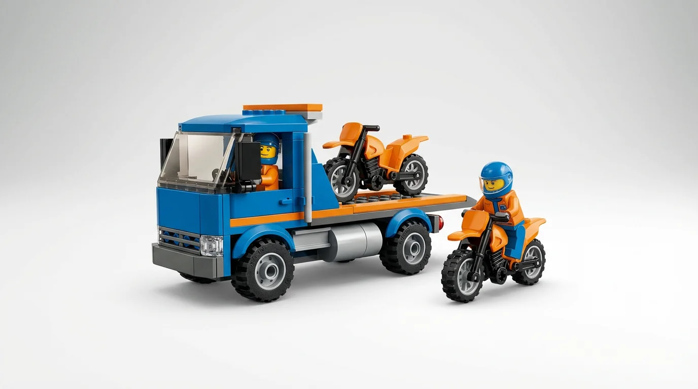 LEGO 60491 City Transportator de Motociclete - setul complet construit