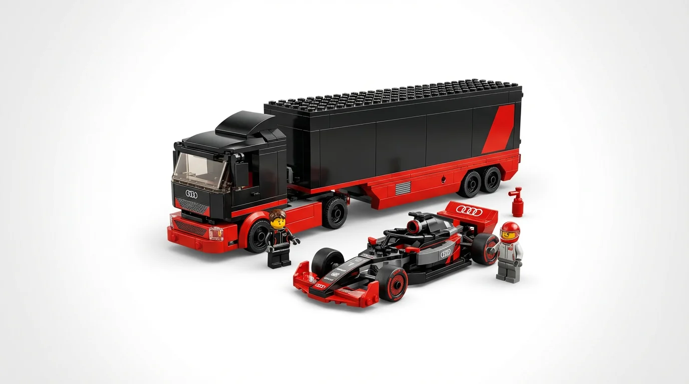 LEGO 60493 Camion de Prezentare F1 cu Mașină de Curse Audi F1 - setul complet construit
