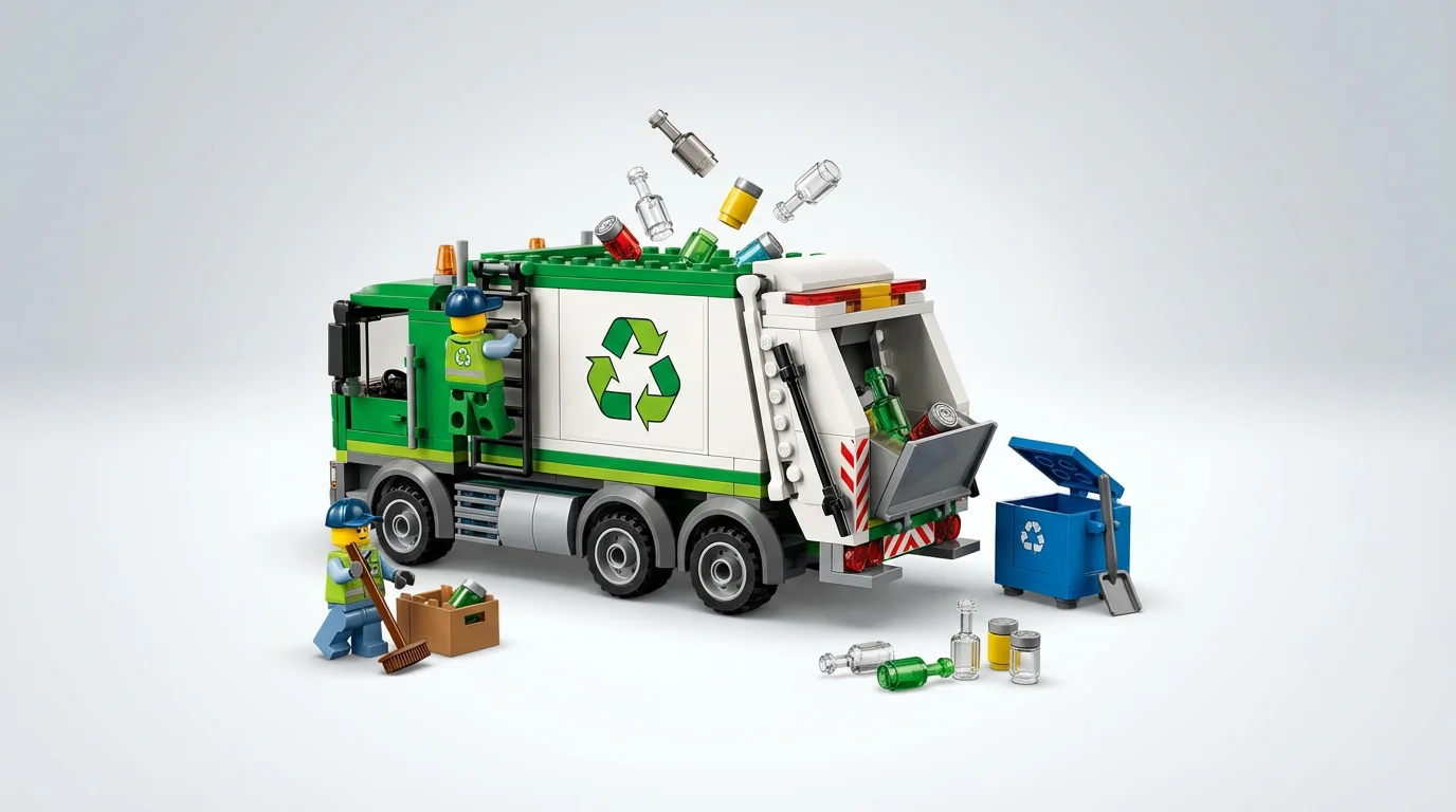 LEGO 60495 City Camionul de Reciclare - setul complet construit