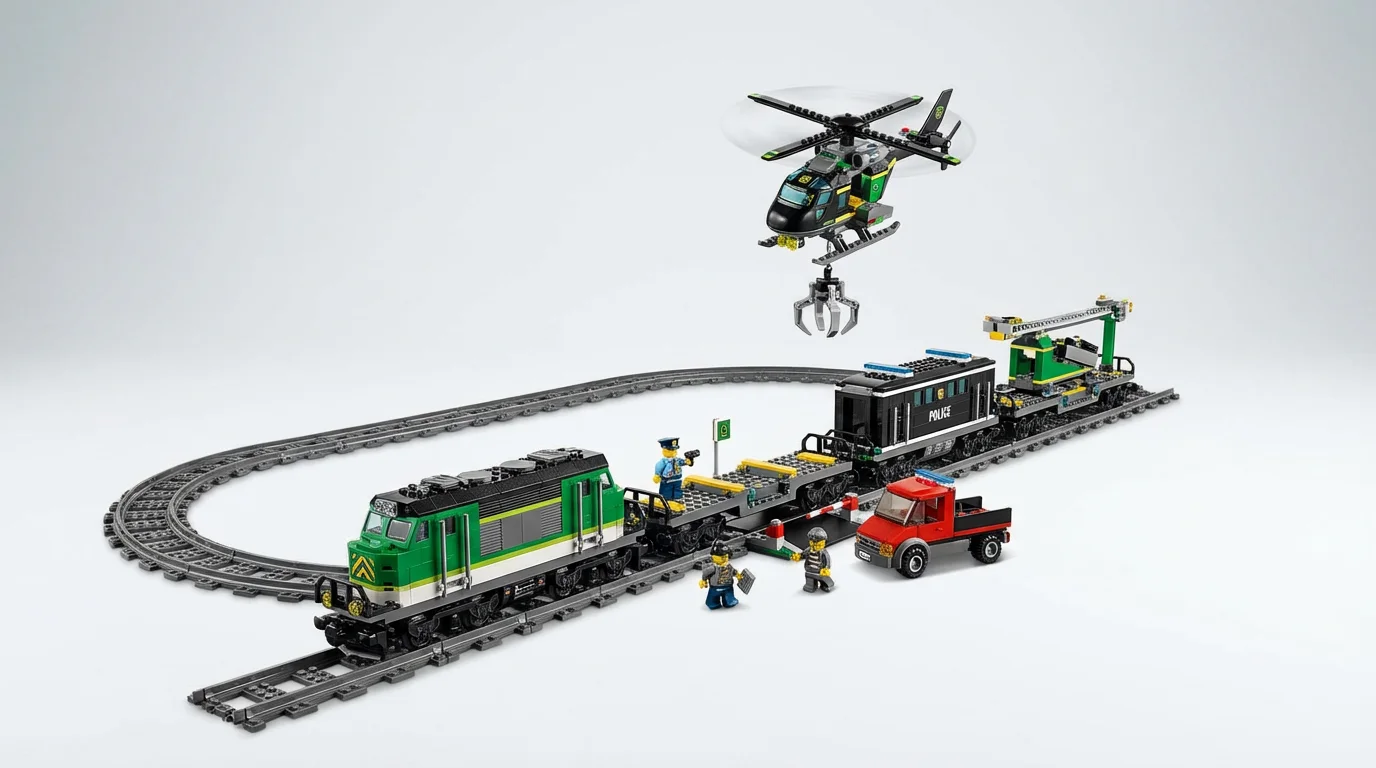 LEGO 60508 City Jaf armat în trenul poliției - setul complet construit