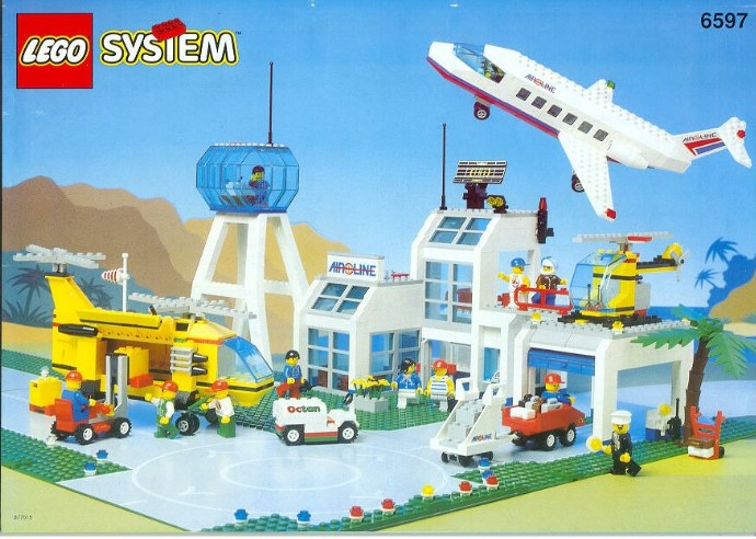 Setul LEGO 6597 Century Skyway, aeroport clasic cu avion de pasageri și turn de control