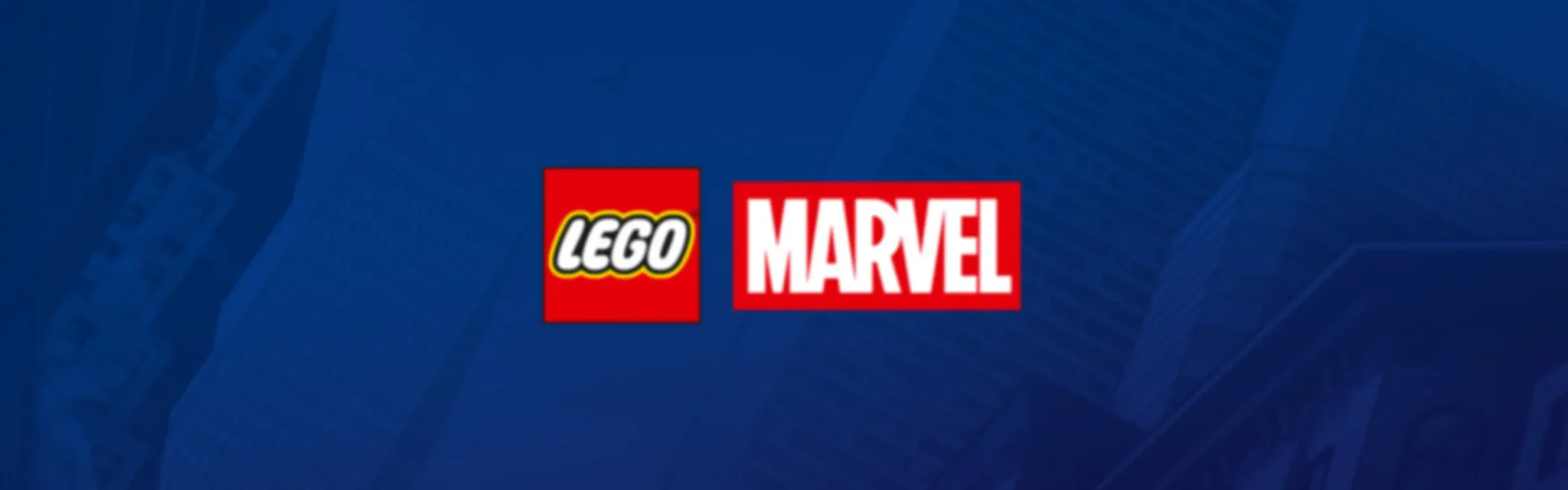 Logo-urile LEGO și Marvel, simbolizând colaborarea setului.