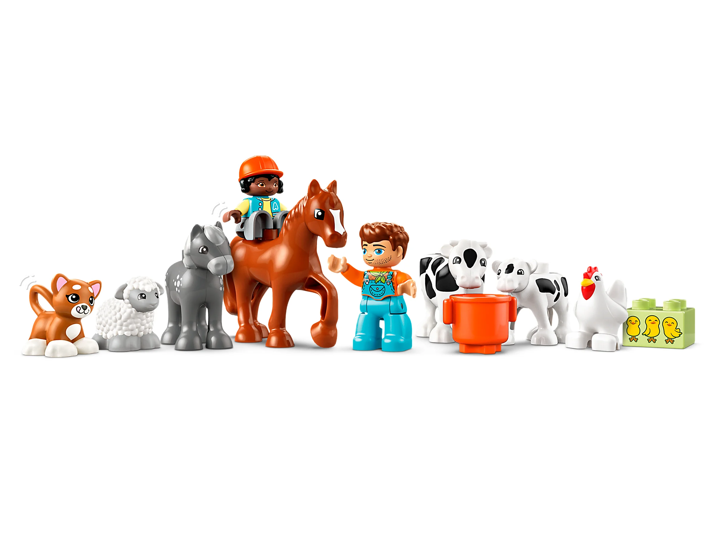 Imagine cu minifigurinele și animalele LEGO Duplo din setul 10416, 