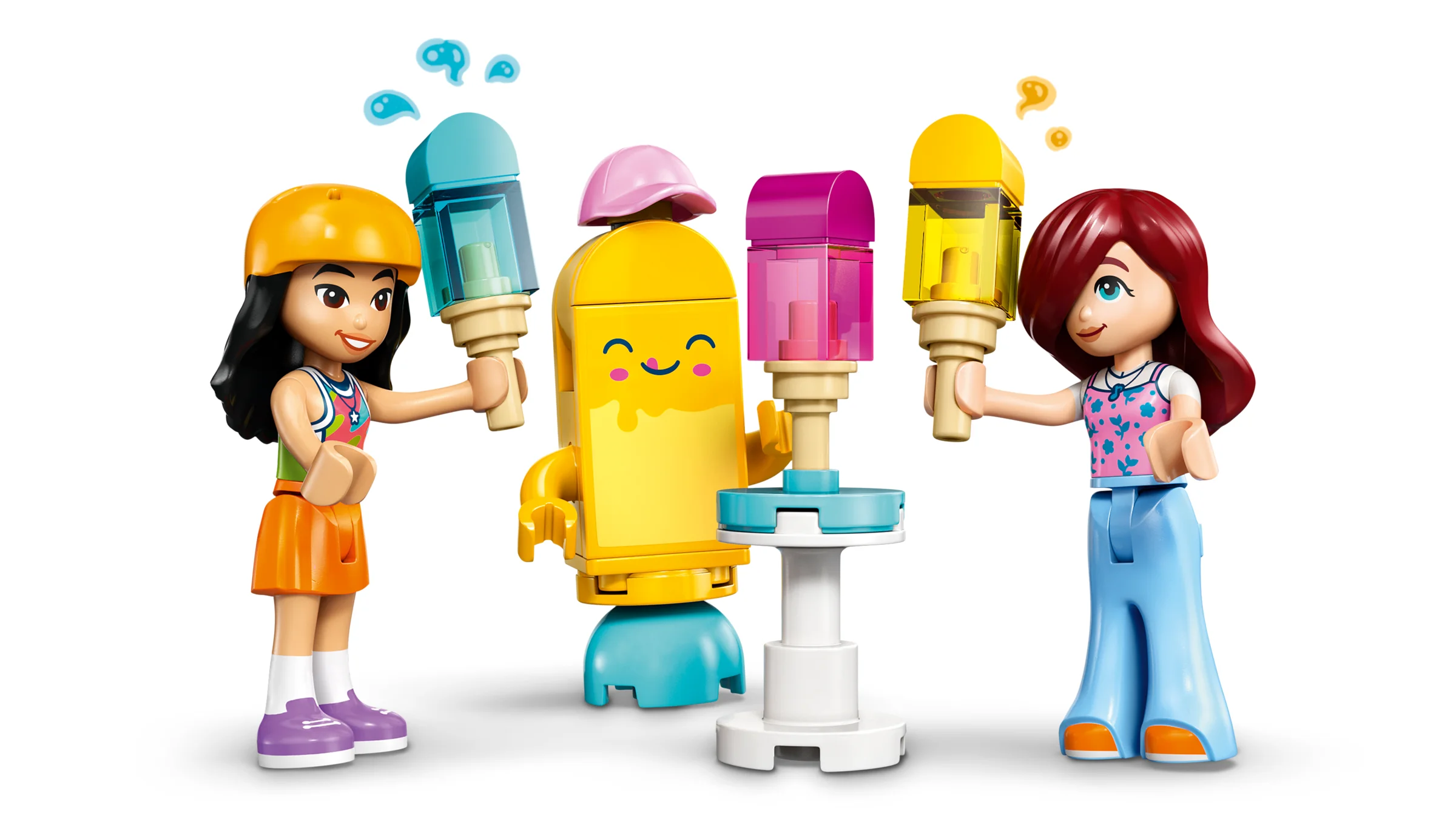 Imagine cu minifigurinele și suportul de baloane și înghețată din setul LEGO Friends 42692.