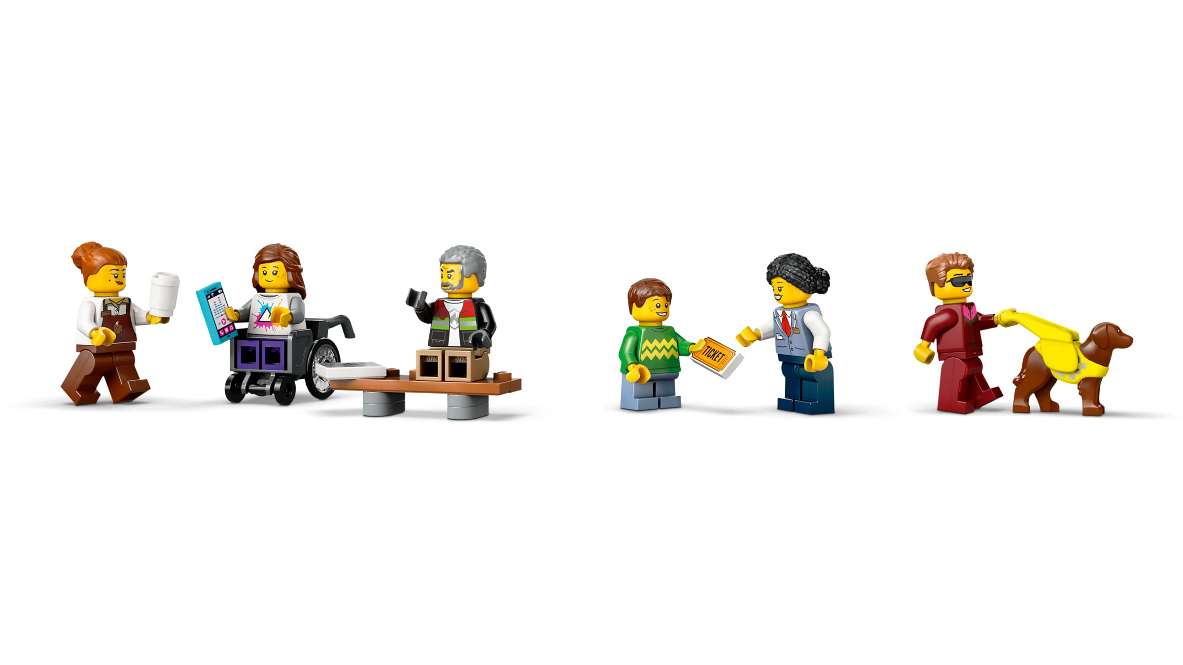 Prezentare detaliată a minifigurinelor LEGO din setul 60423, Strada Centrală.