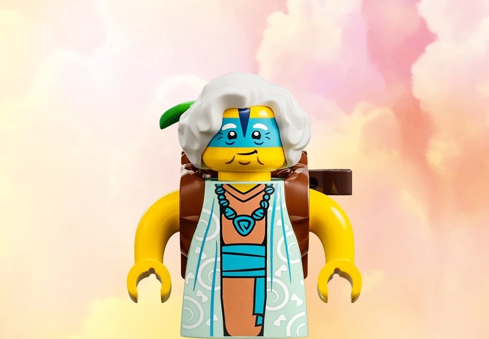 Prim-plan cu minifigurina bunică din setul LEGO Dreamzzz Castelul Nocturnia.