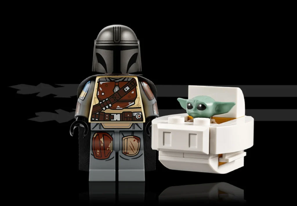 Minifigurina LEGO Mandalorianul sw1242 cu Grogu din setul 75331 The Razor Crest