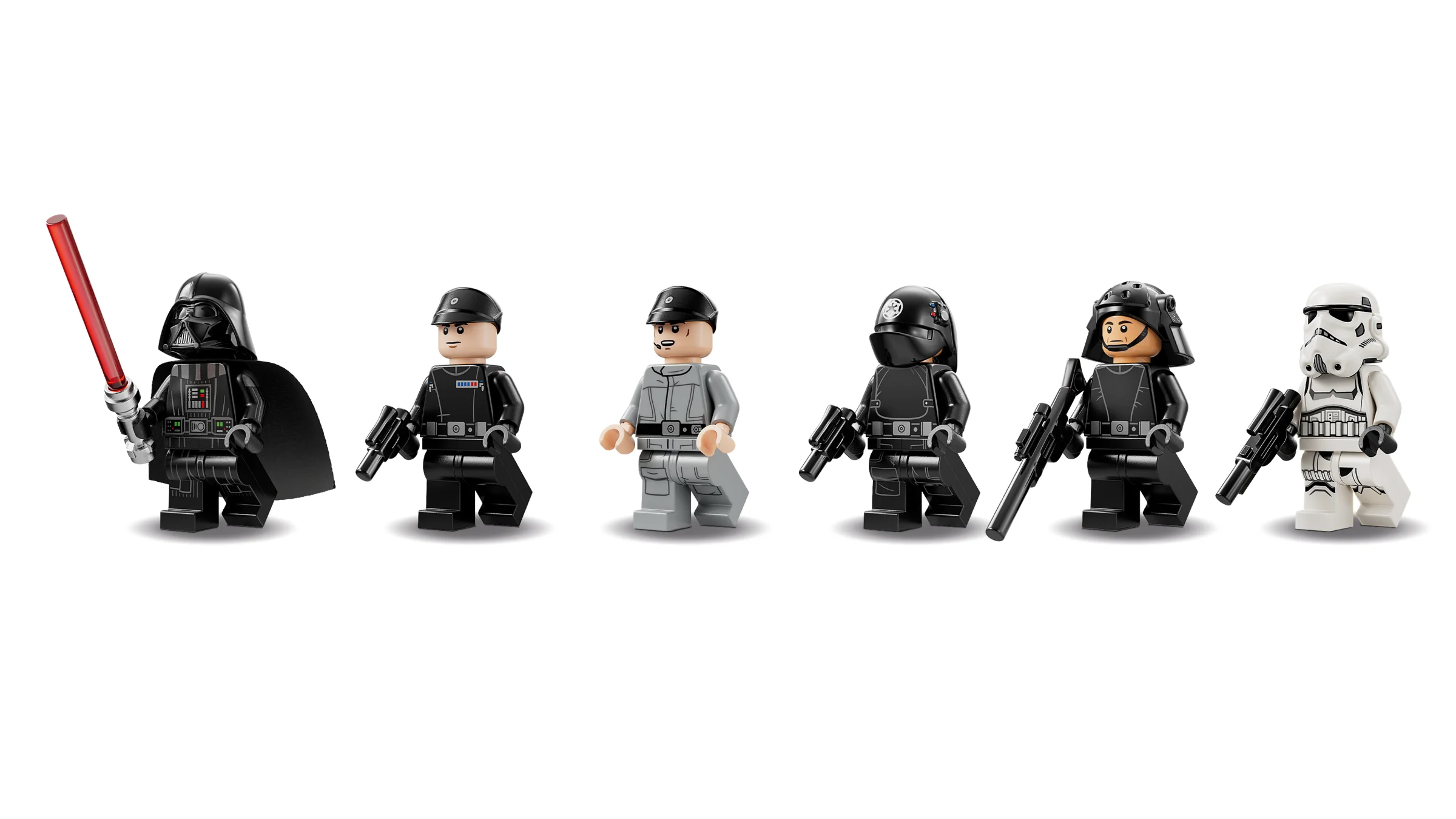 Prezentare a minifigurinelor incluse în setul Imperial Star Destroyer.