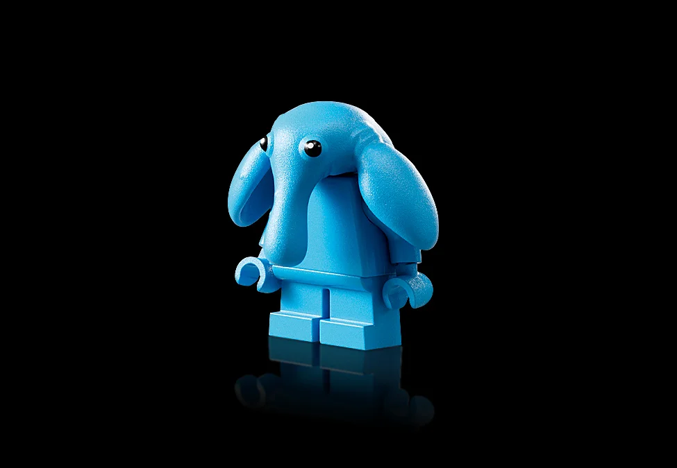 Mini-figurina Max Rebo albastră, parte a setului LEGO 75397.