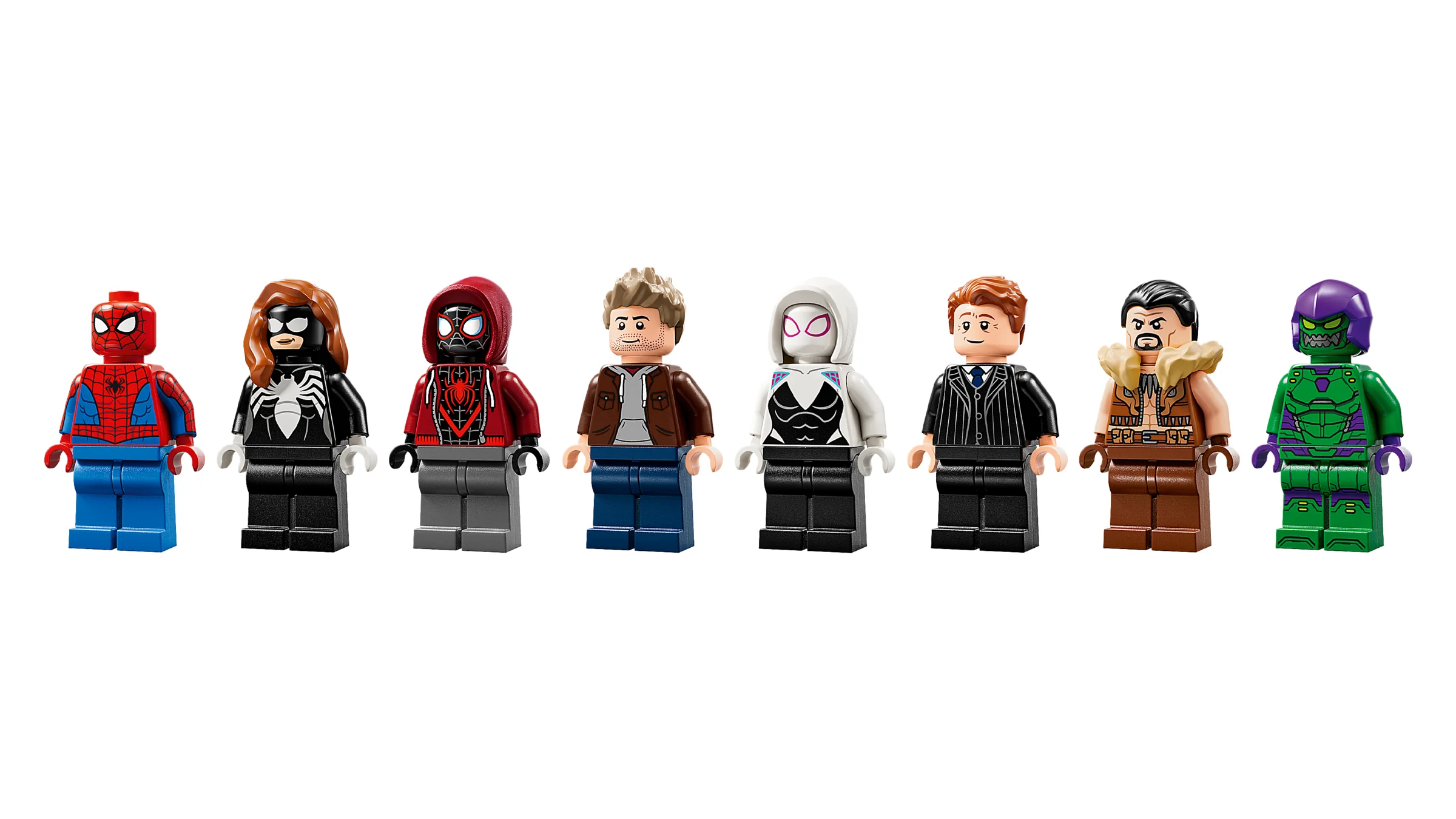 Prezentare detaliată a minifigurinelor LEGO din setul Spider-Man vs. Oscorp.