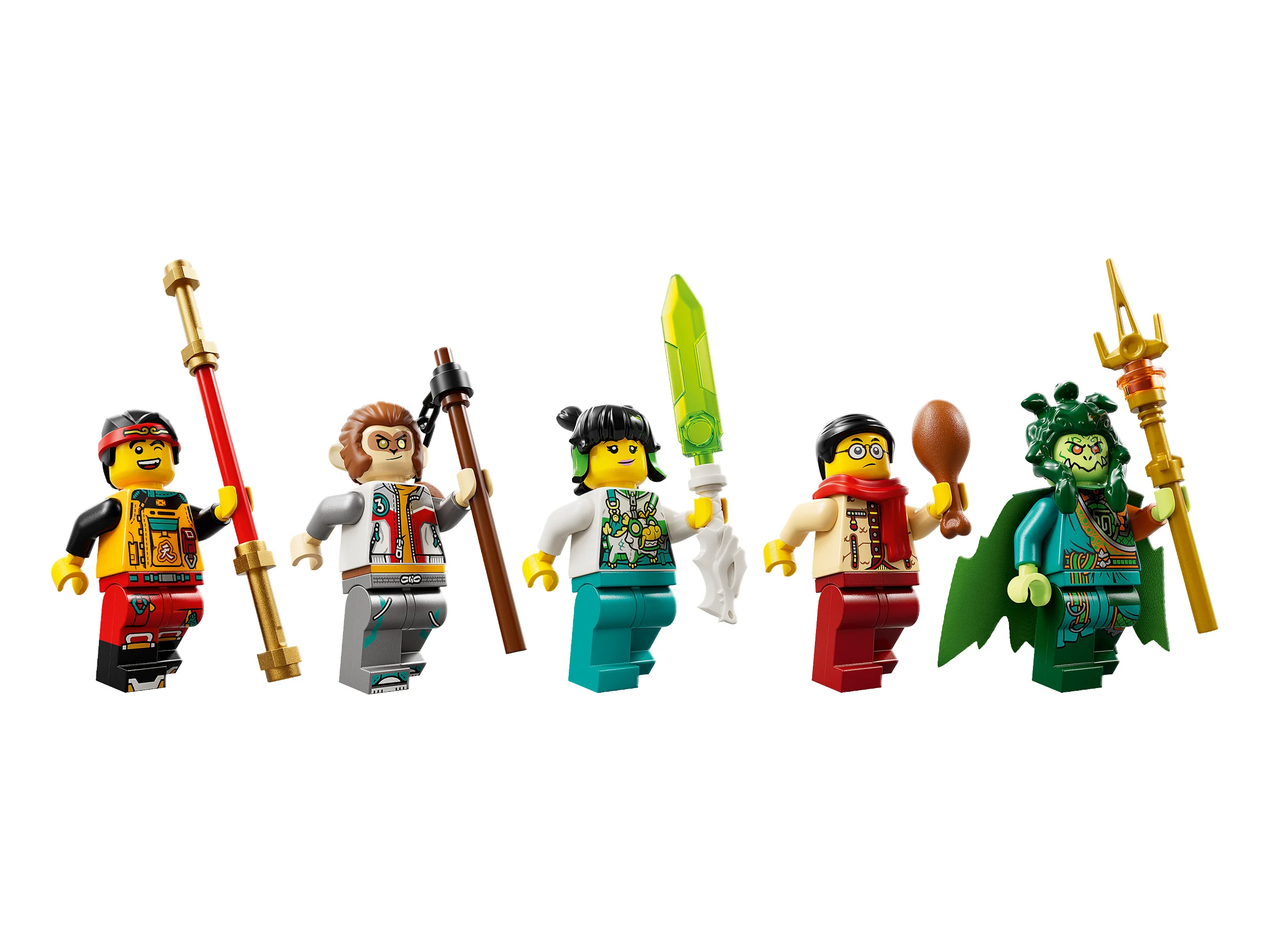 Prezentare detaliată a minifigurinelor din setul LEGO Monkie Kid 80056.