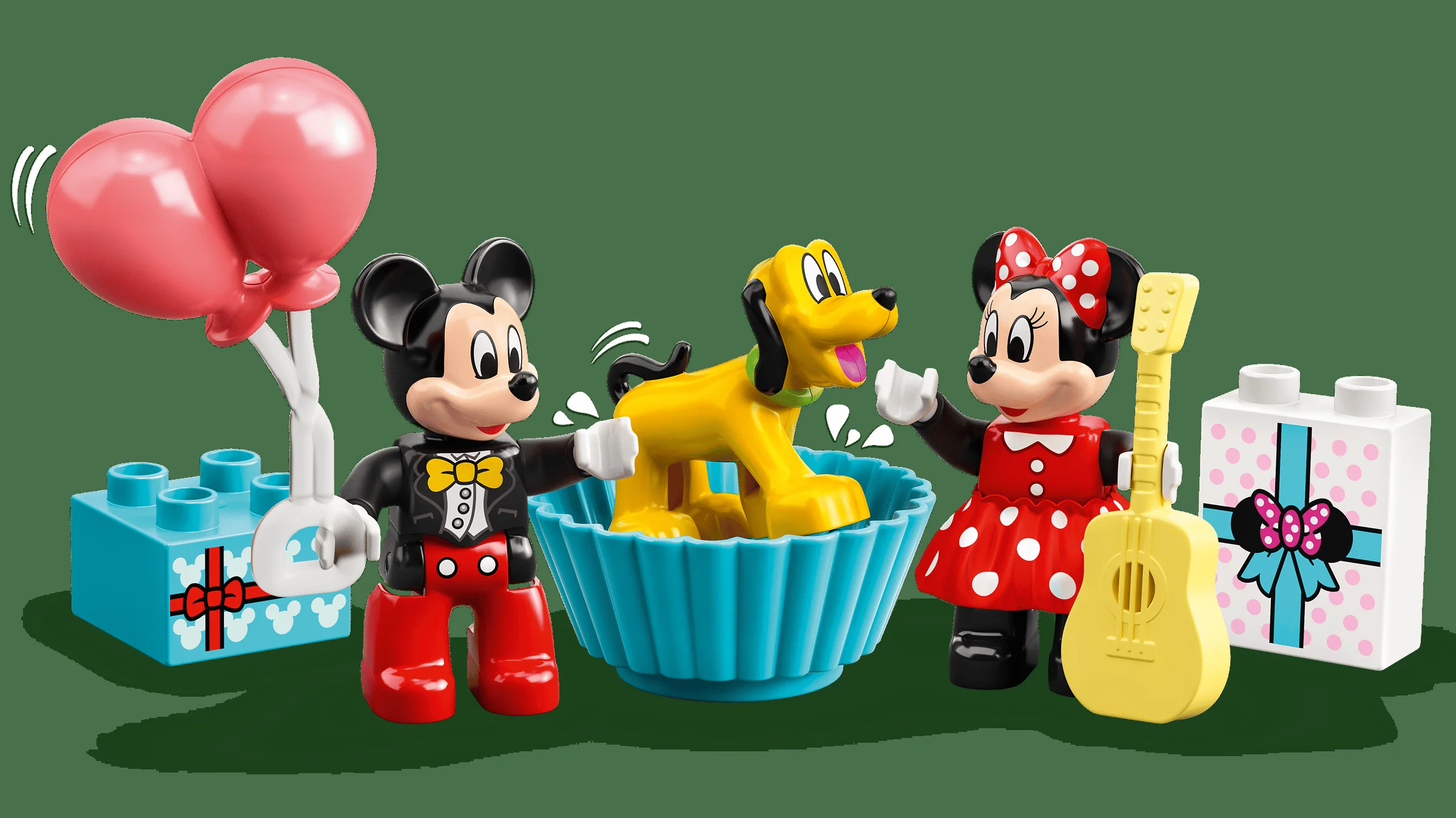Mickey și Minnie sărbătoresc cu Pluto într-un set Duplo aniversar plin de culoare.
