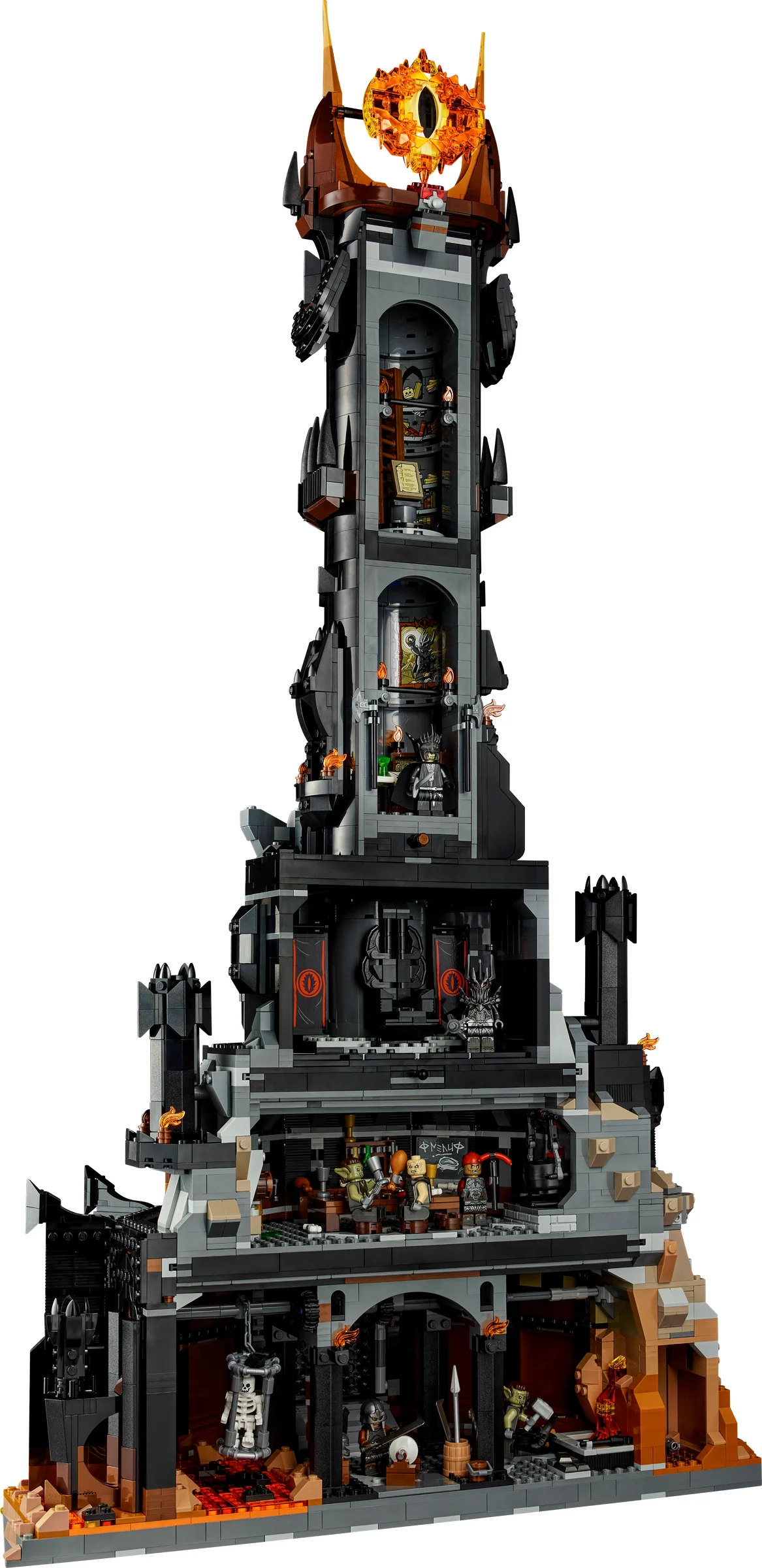 Imagine cu setul LEGO Barad-dûr, o construcție detaliată a turnului lui Sauron.