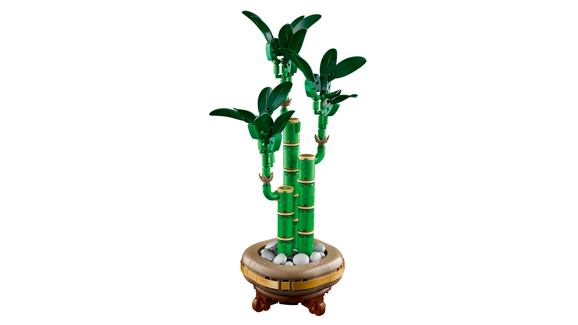 Prezentare detaliată a modelului LEGO Lucky Bamboo (10344), o plantă ornamentală construită din piese LEGO.