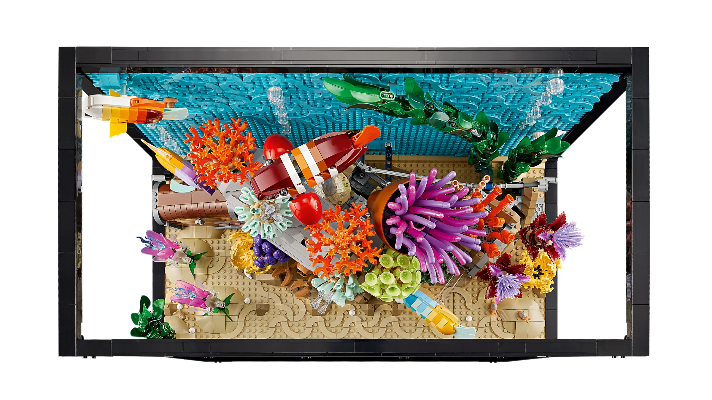 Imagine cu acvariul tropical LEGO 10366, detaliat și viu colorat.