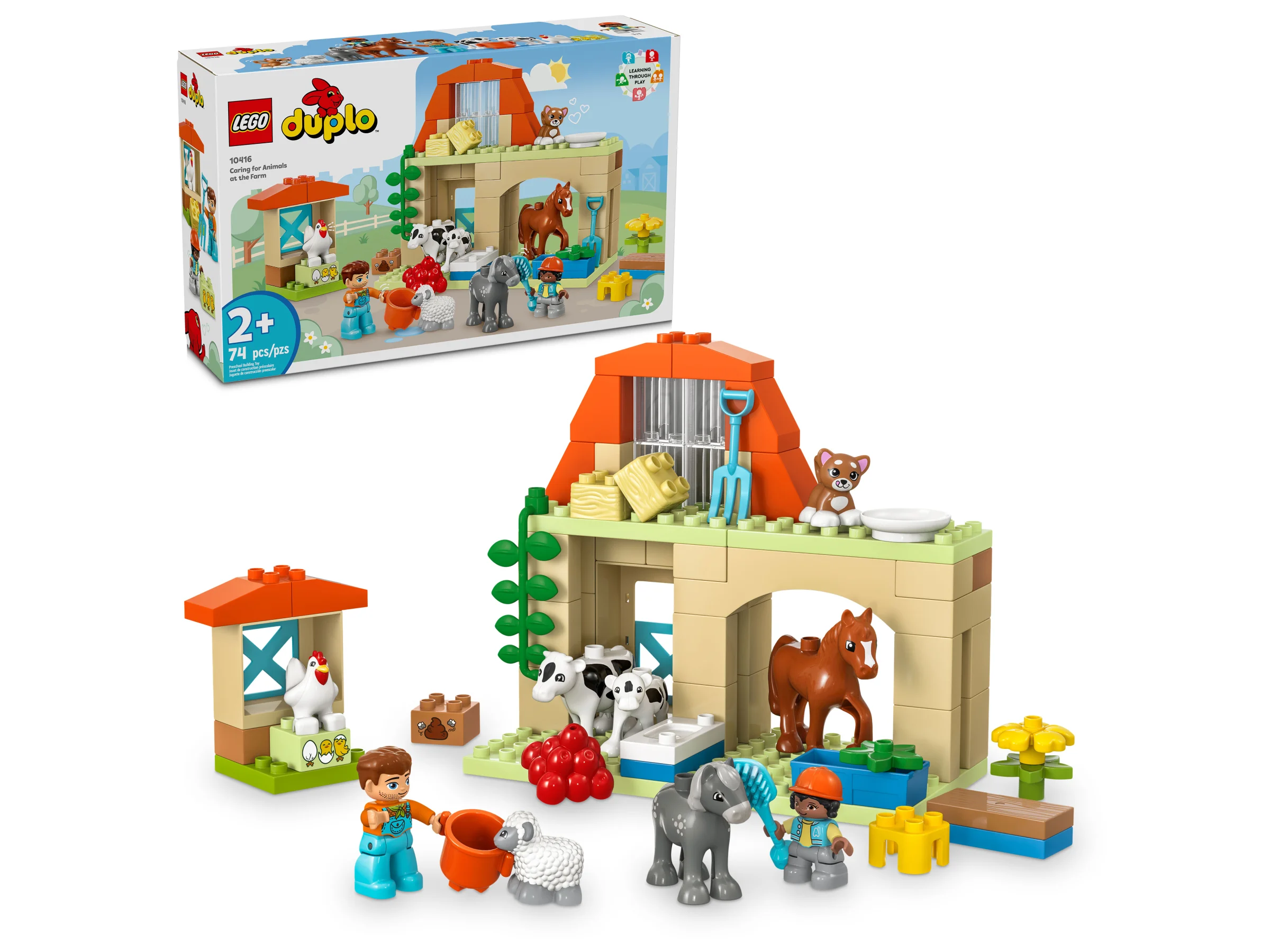 Imagine cu setul LEGO Duplo 10416, „Îngrijirea Animalelor la Fermă”.