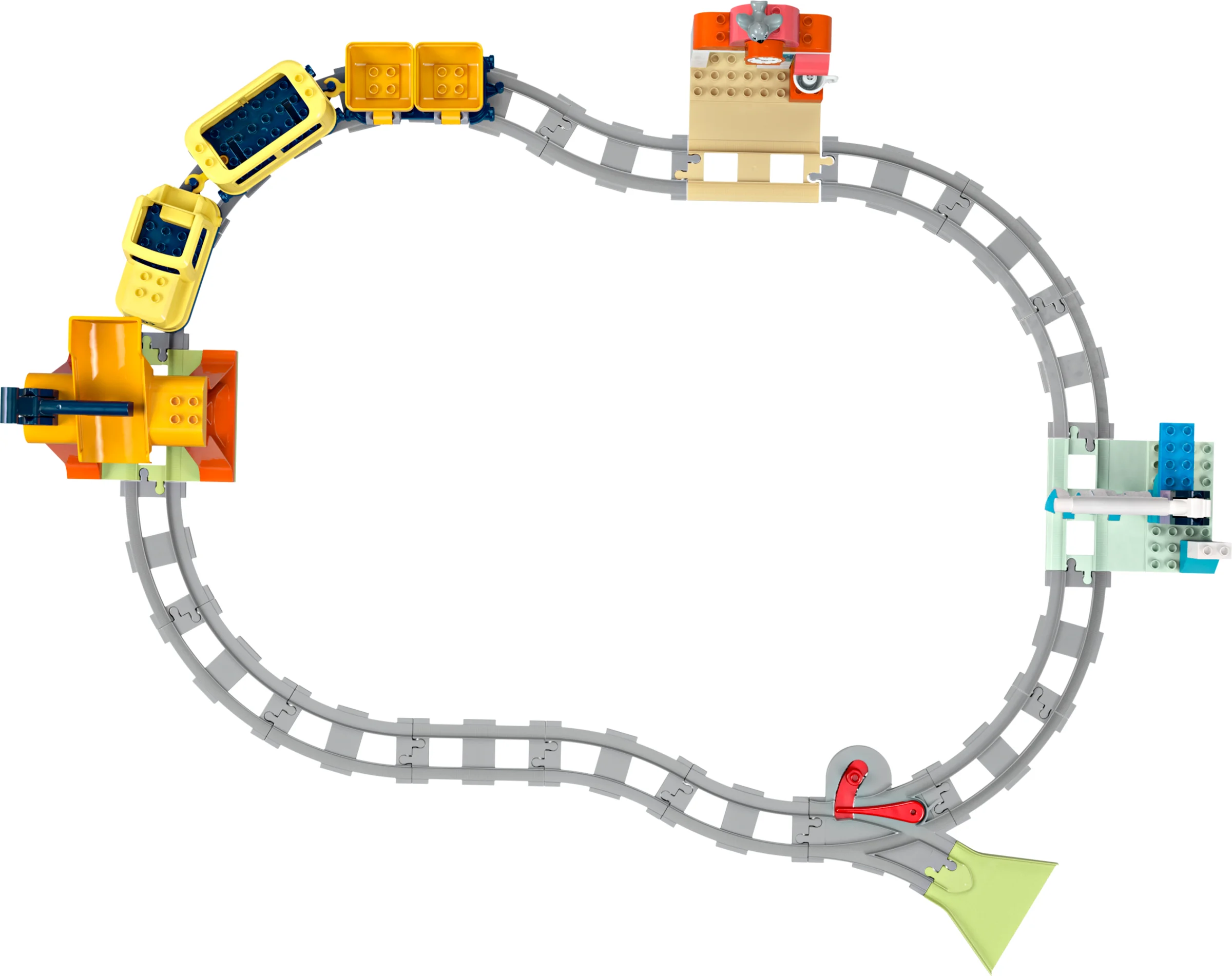 Imagine de ansamblu cu circuitul de tren interactiv Duplo 10428.